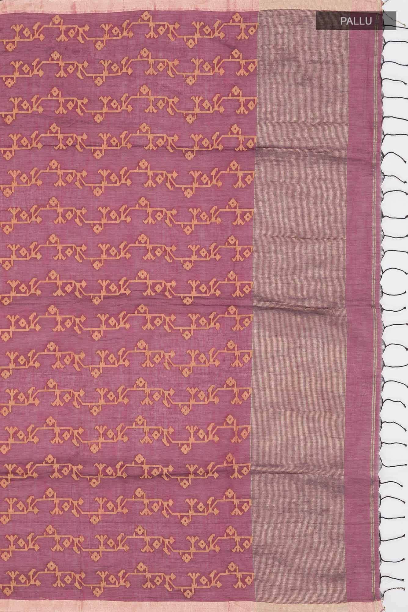 Kadambini-Burgundy Bengal Cotton saree