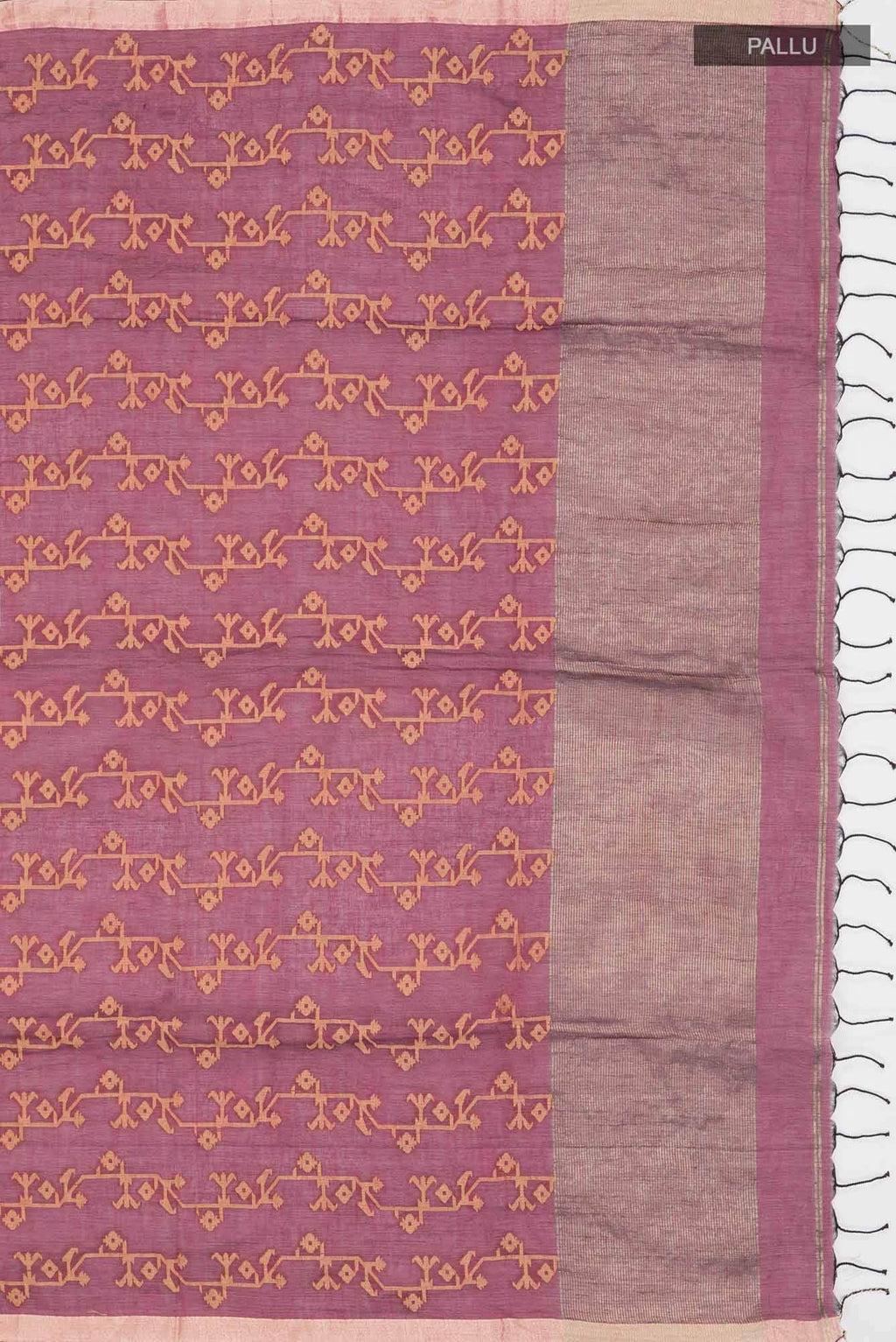 Kadambini-Burgundy Bengal Cotton saree