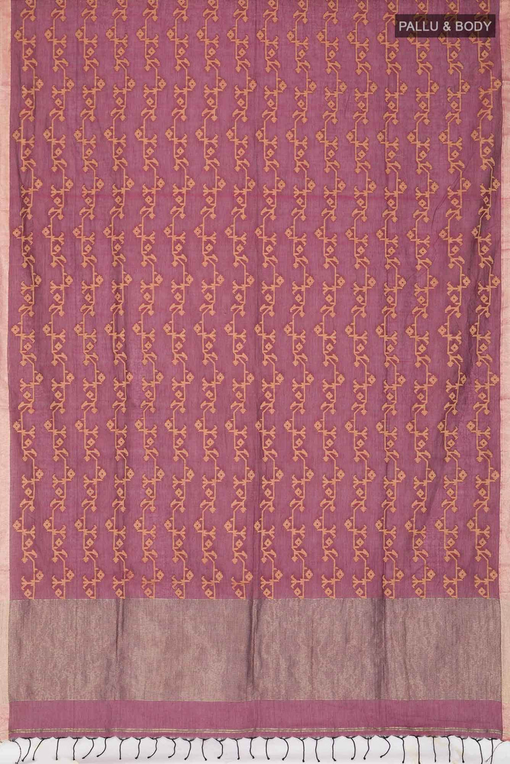 Kadambini-Burgundy Bengal Cotton saree