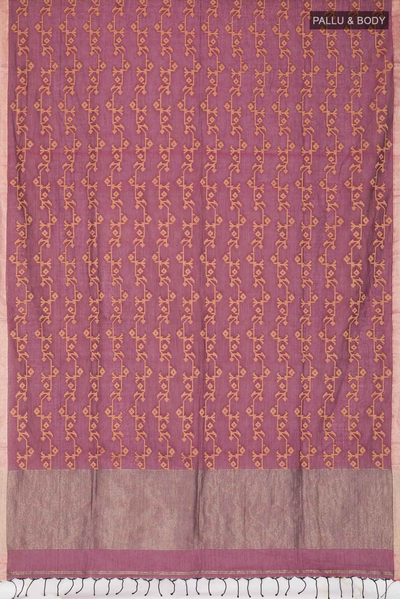 Kadambini-Burgundy Bengal Cotton saree
