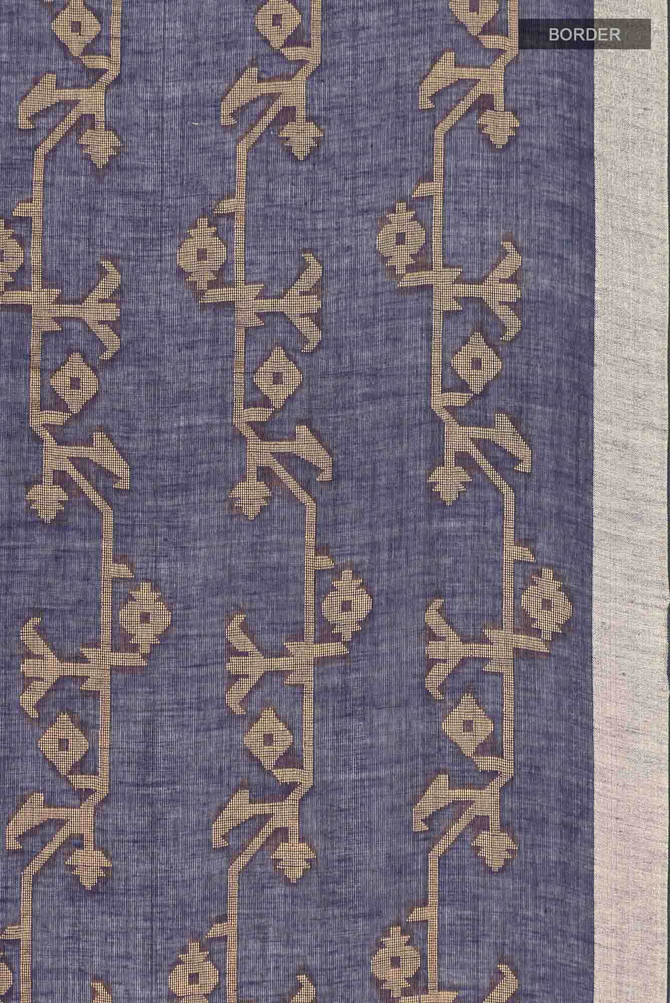 Kadambini-Navy Blue Bengal Cotton saree