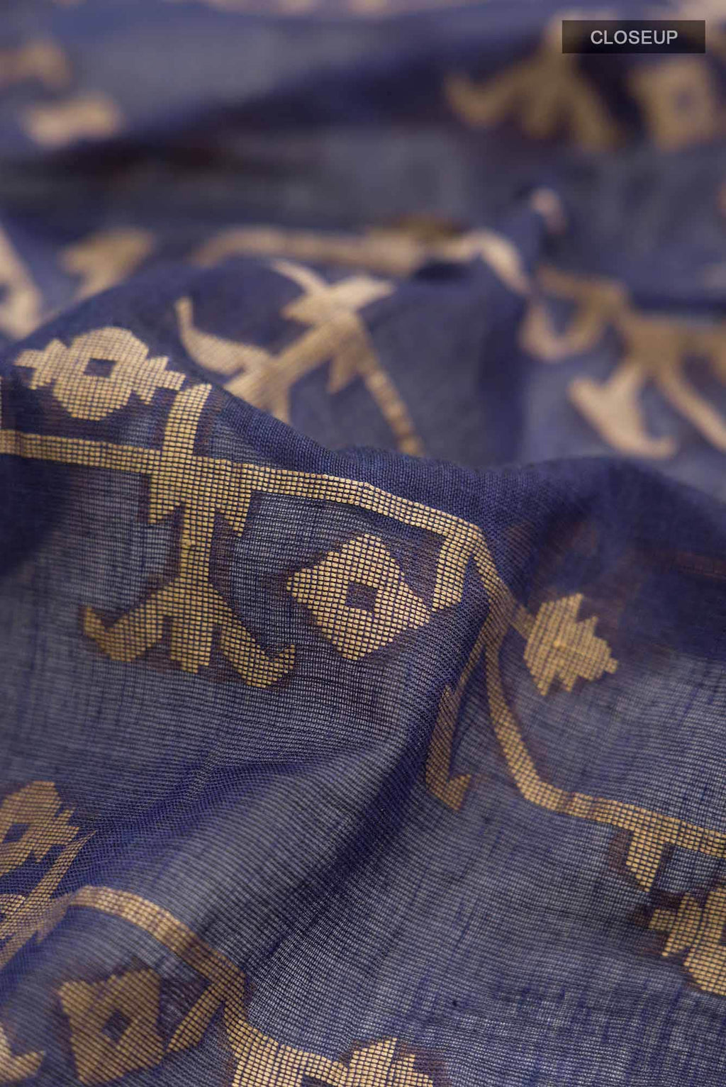Kadambini-Navy Blue Bengal Cotton saree
