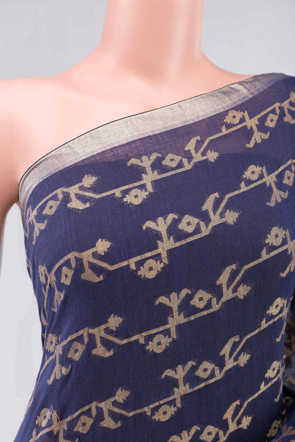 Kadambini-Navy Blue Bengal Cotton saree