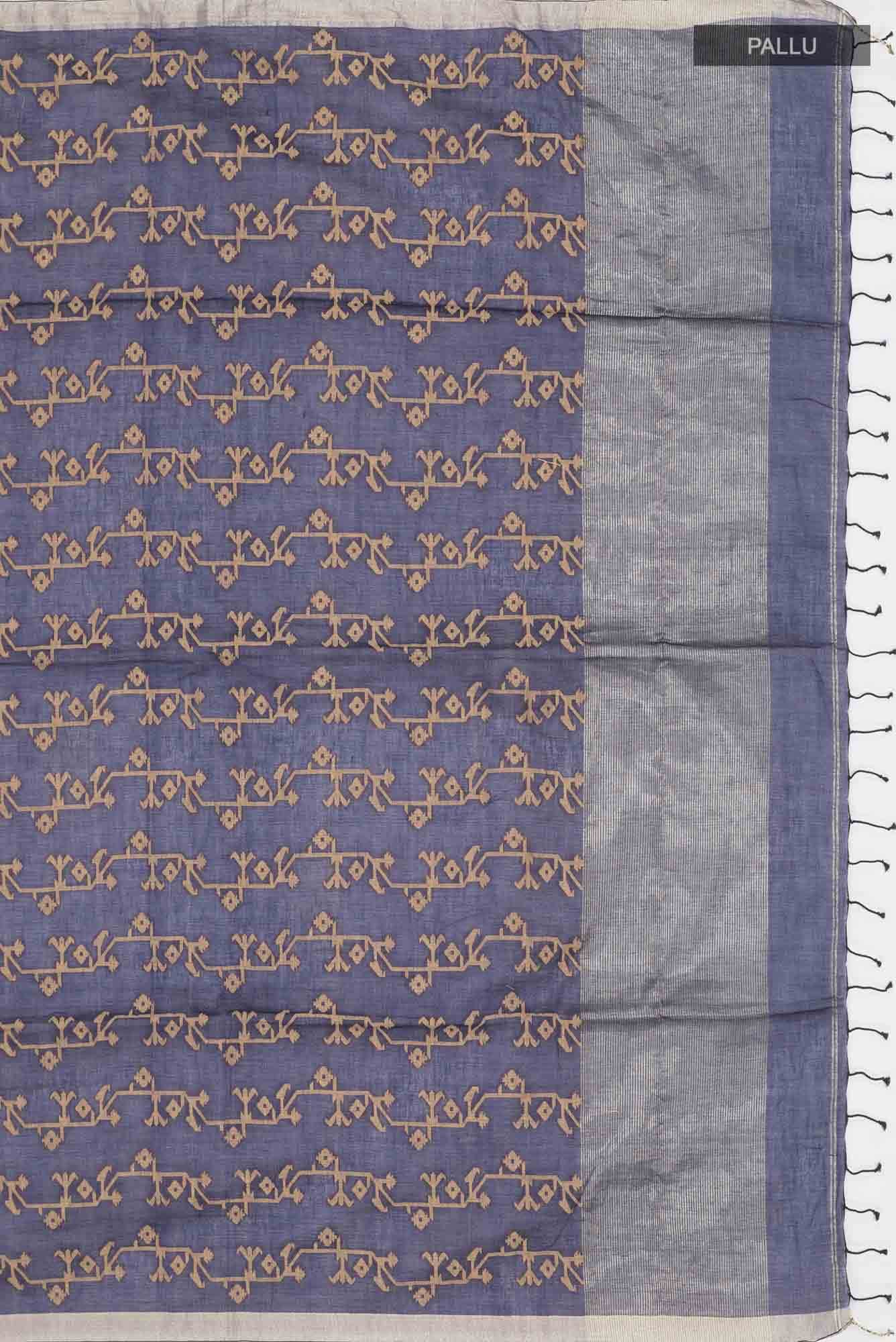 Kadambini-Navy Blue Bengal Cotton saree