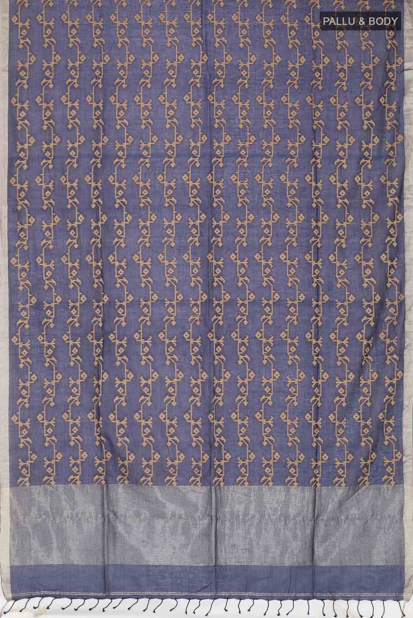 Kadambini-Navy Blue Bengal Cotton saree