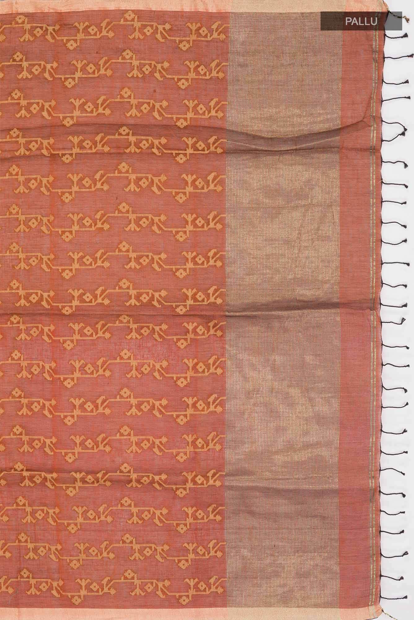 Kadambini-Brown Bengal Cotton saree
