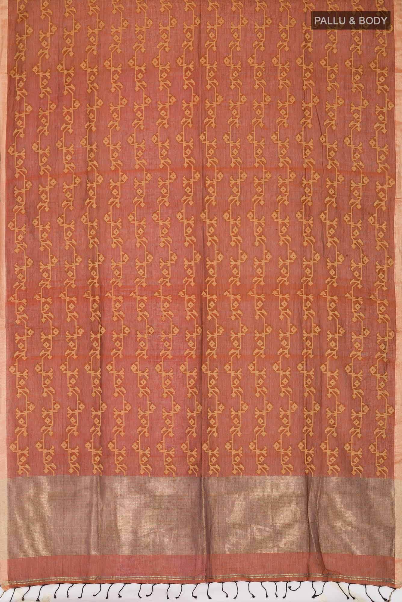 Kadambini-Brown Bengal Cotton saree