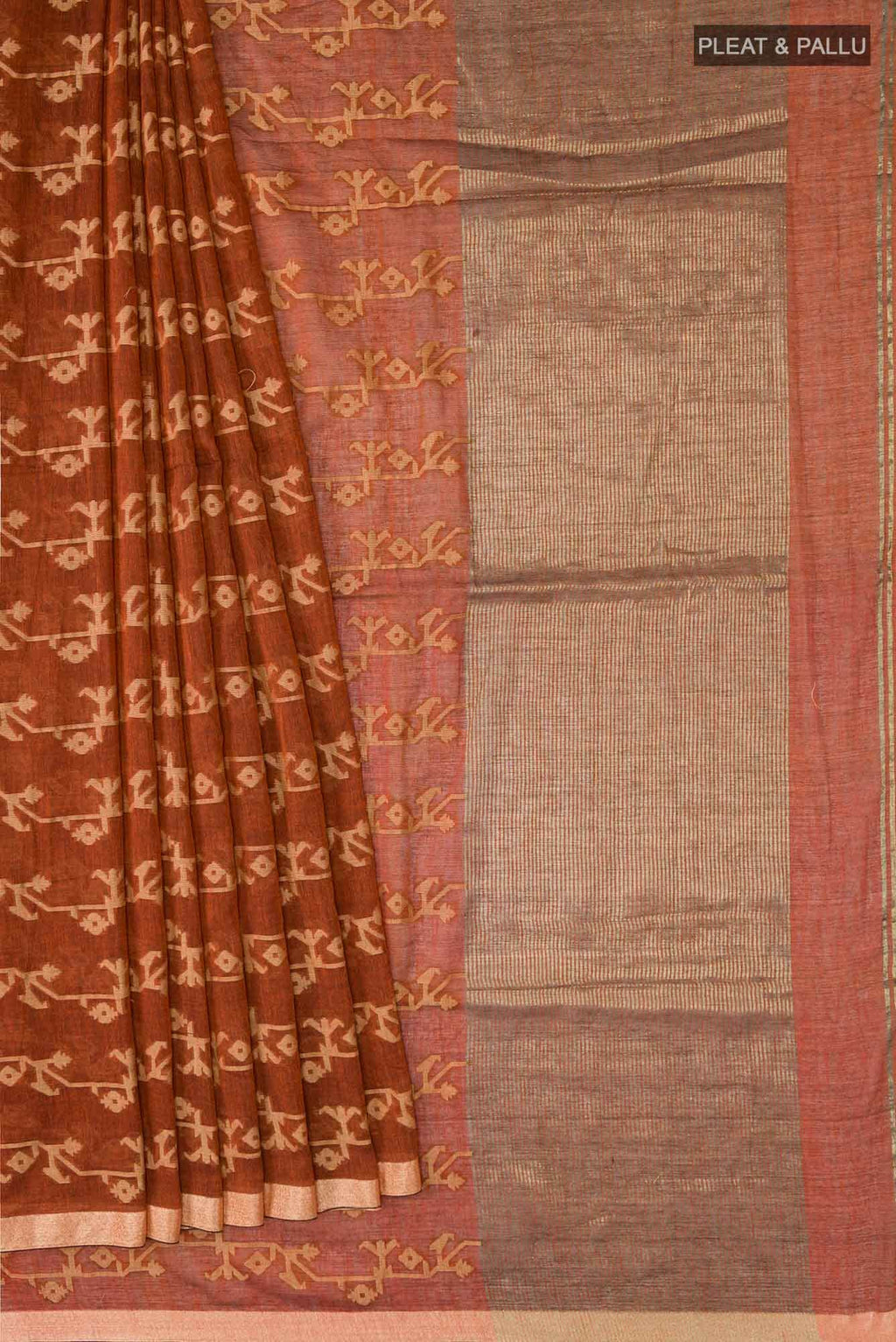 Kadambini-Brown Bengal Cotton saree