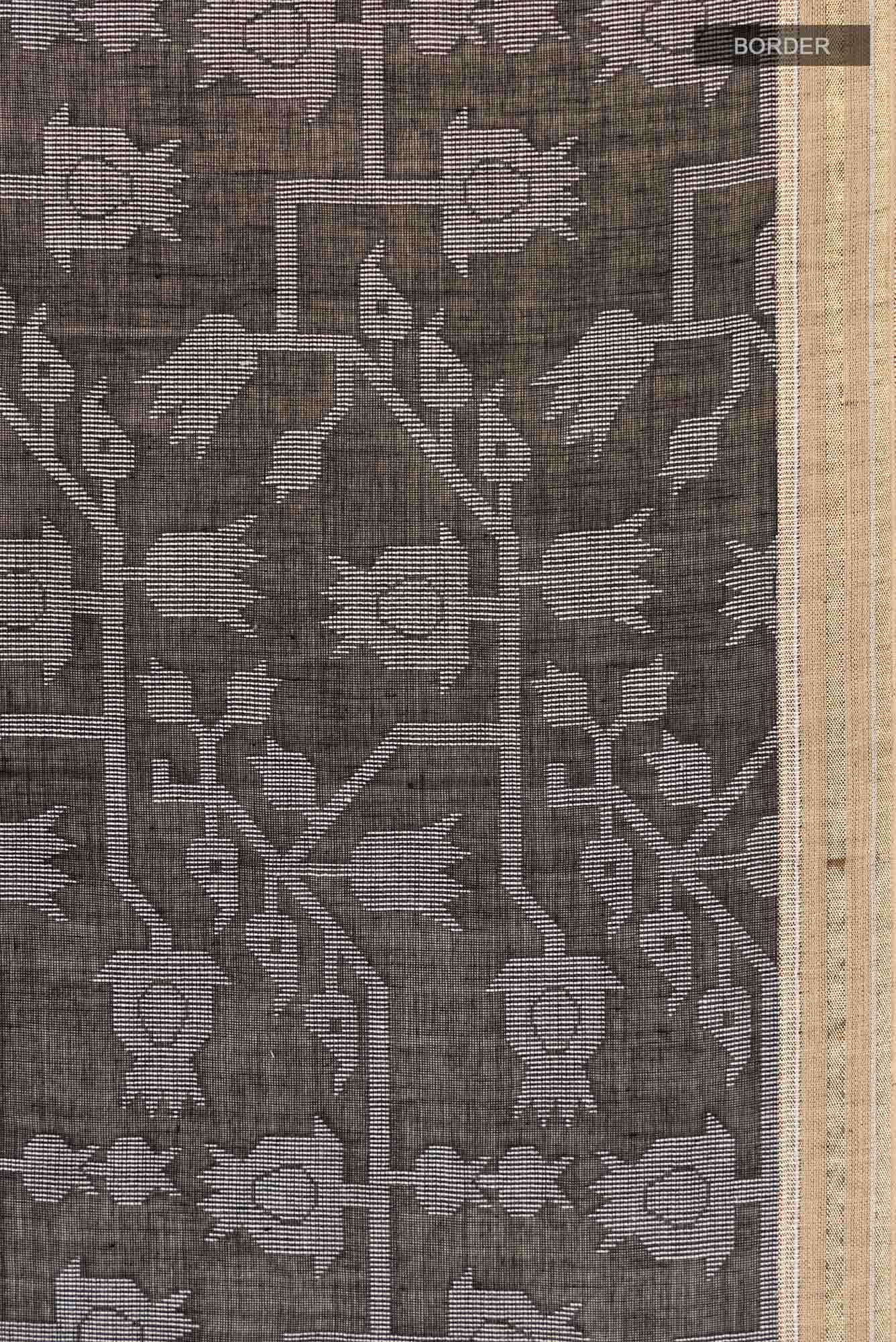 Binodini-Black Bengal Cotton saree