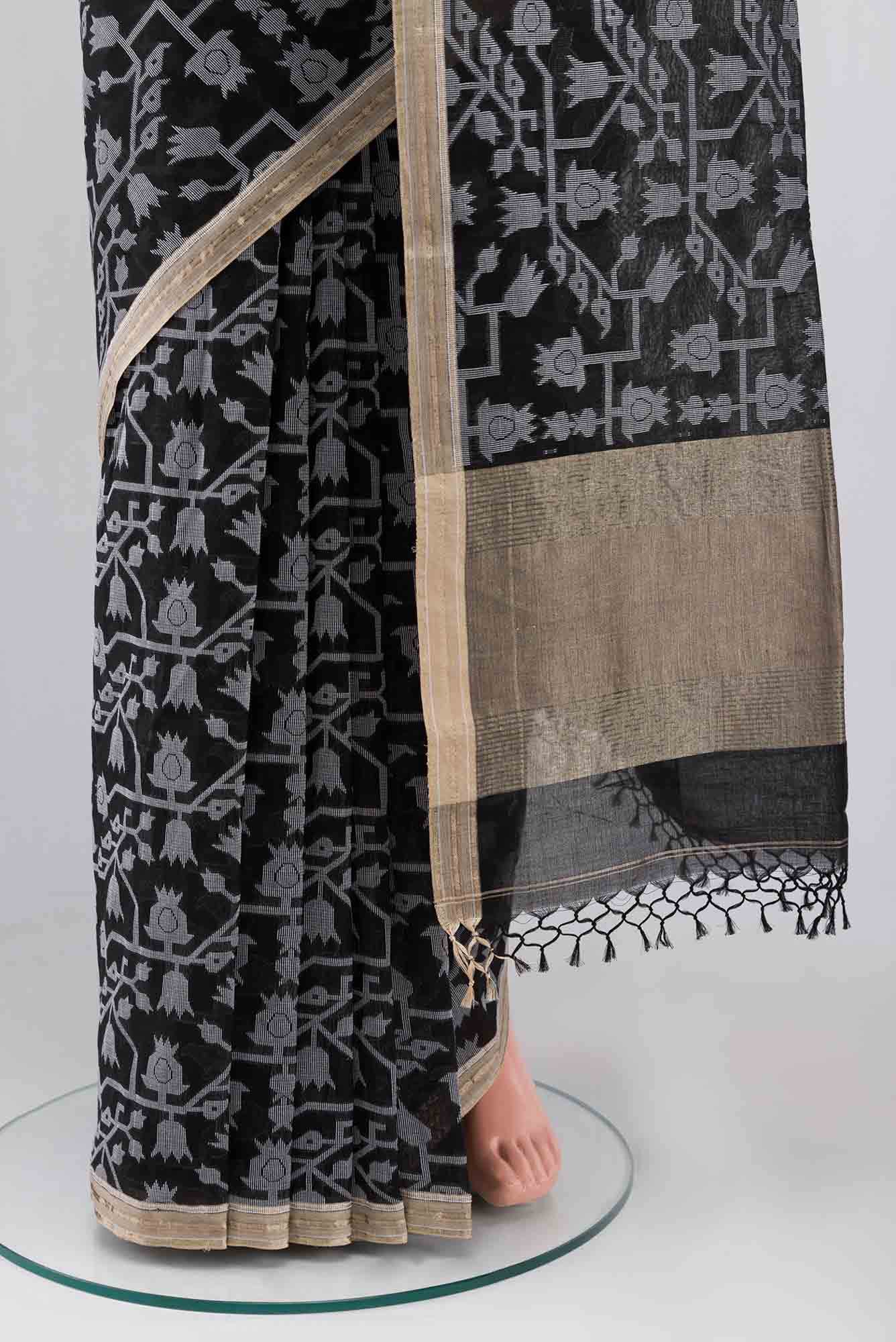 Binodini-Black Bengal Cotton saree