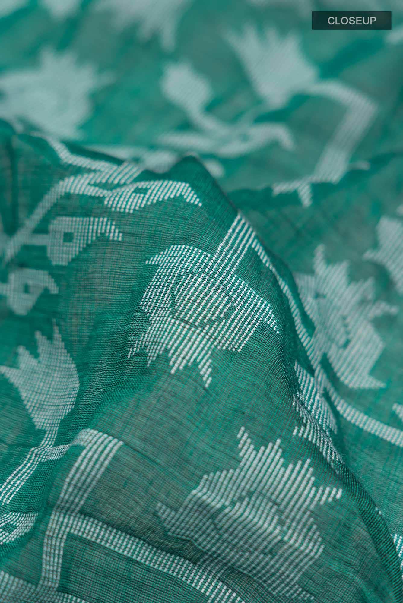 Binodini-Teal Green Bengal Cotton saree