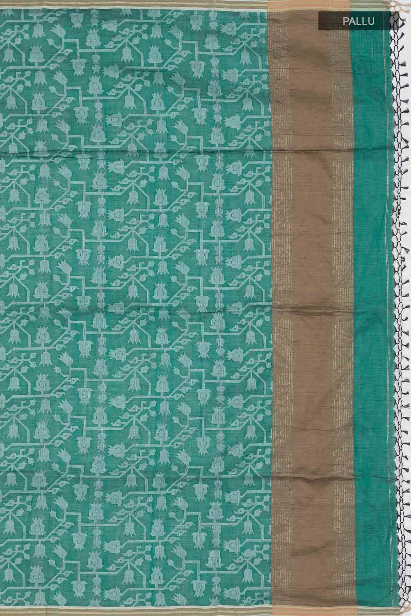 Binodini-Teal Green Bengal Cotton saree
