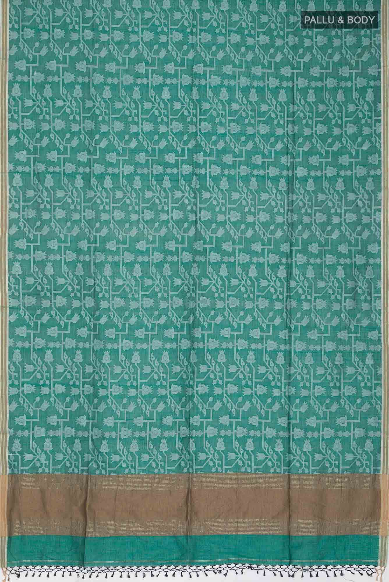 Binodini-Teal Green Bengal Cotton saree