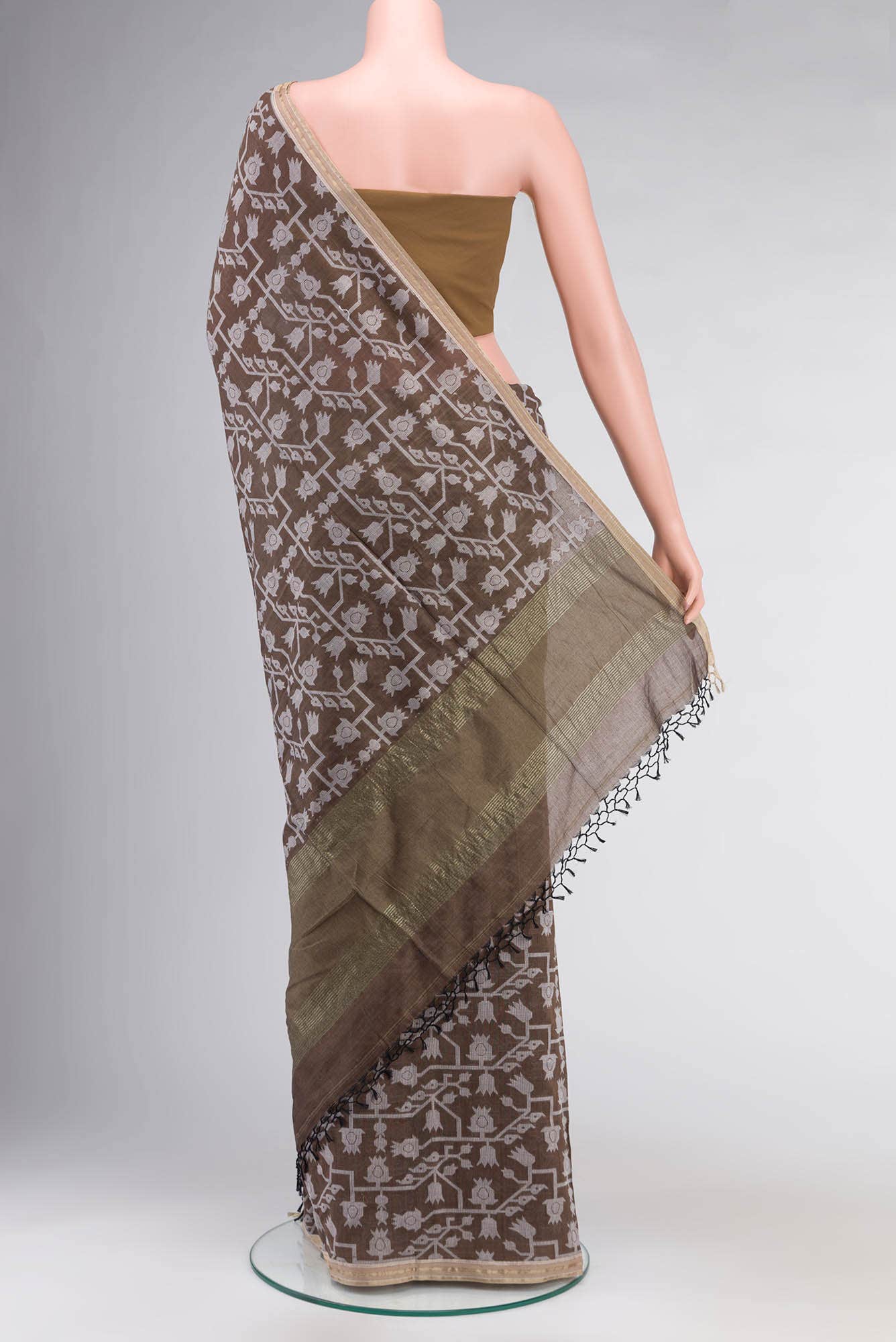 Binodini-Brown Bengal Cotton saree