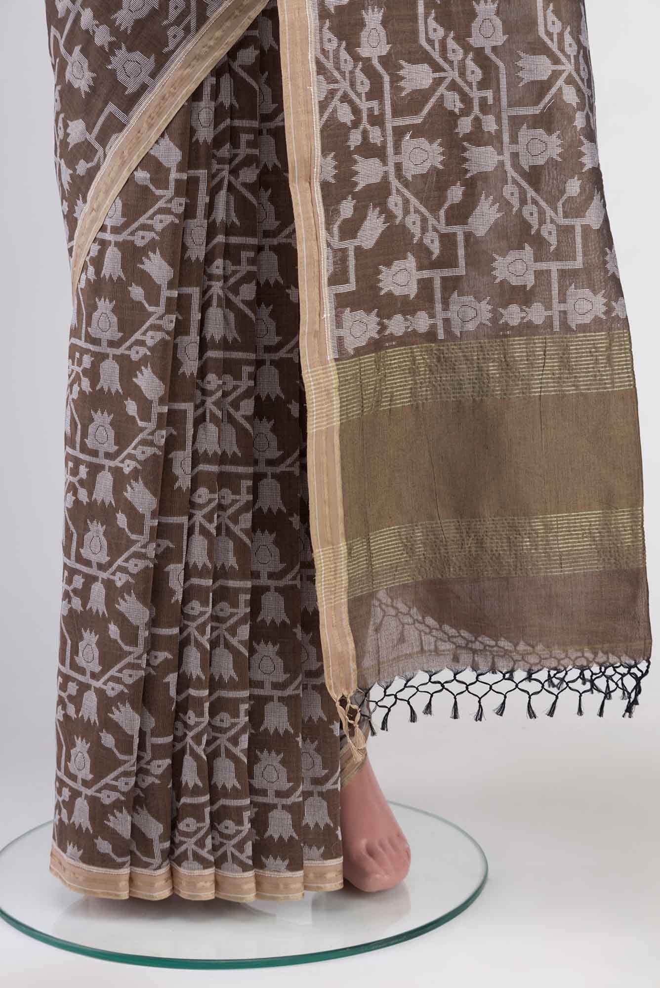 Binodini-Brown Bengal Cotton saree