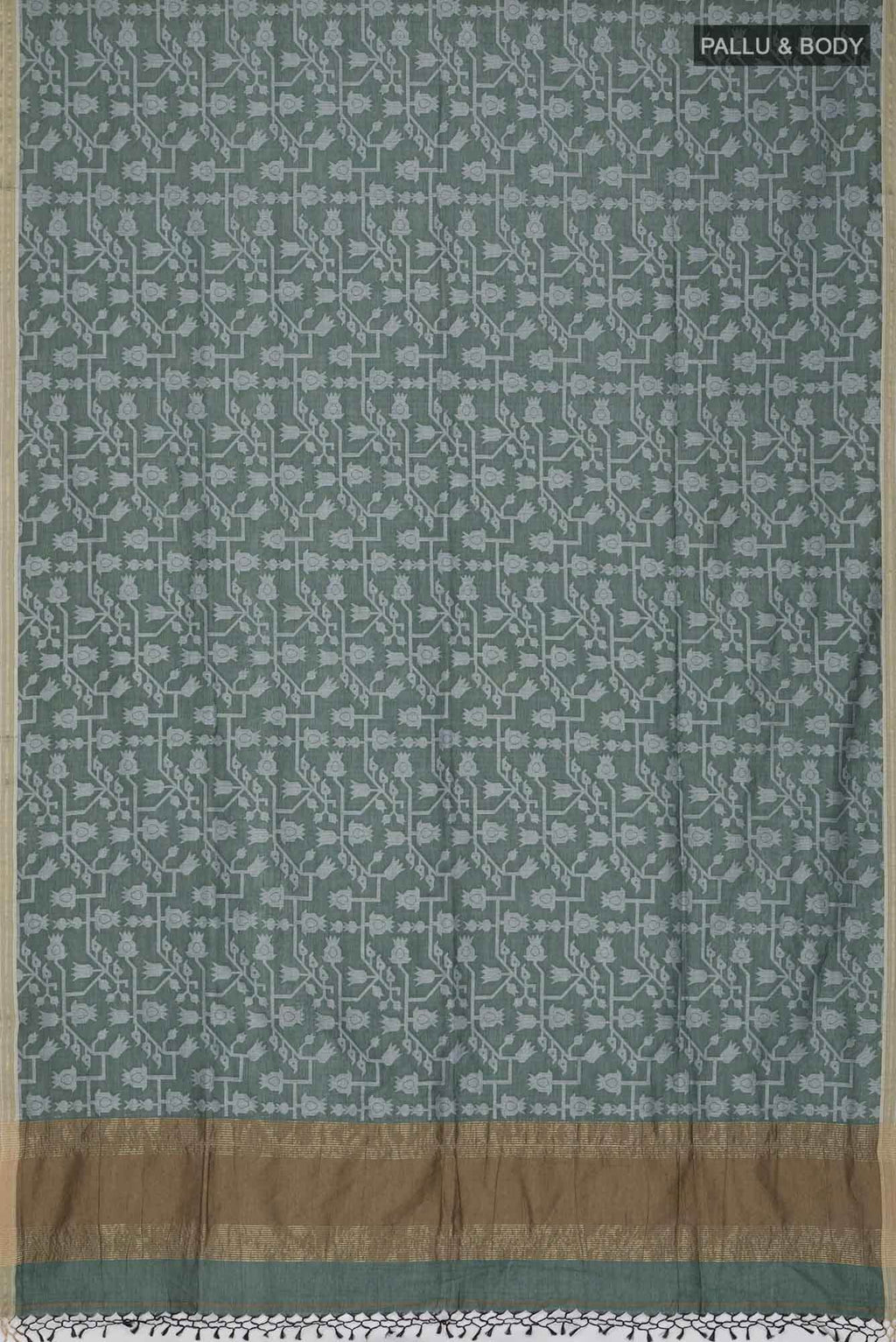 Binodini-Pine Green Bengal Cotton saree