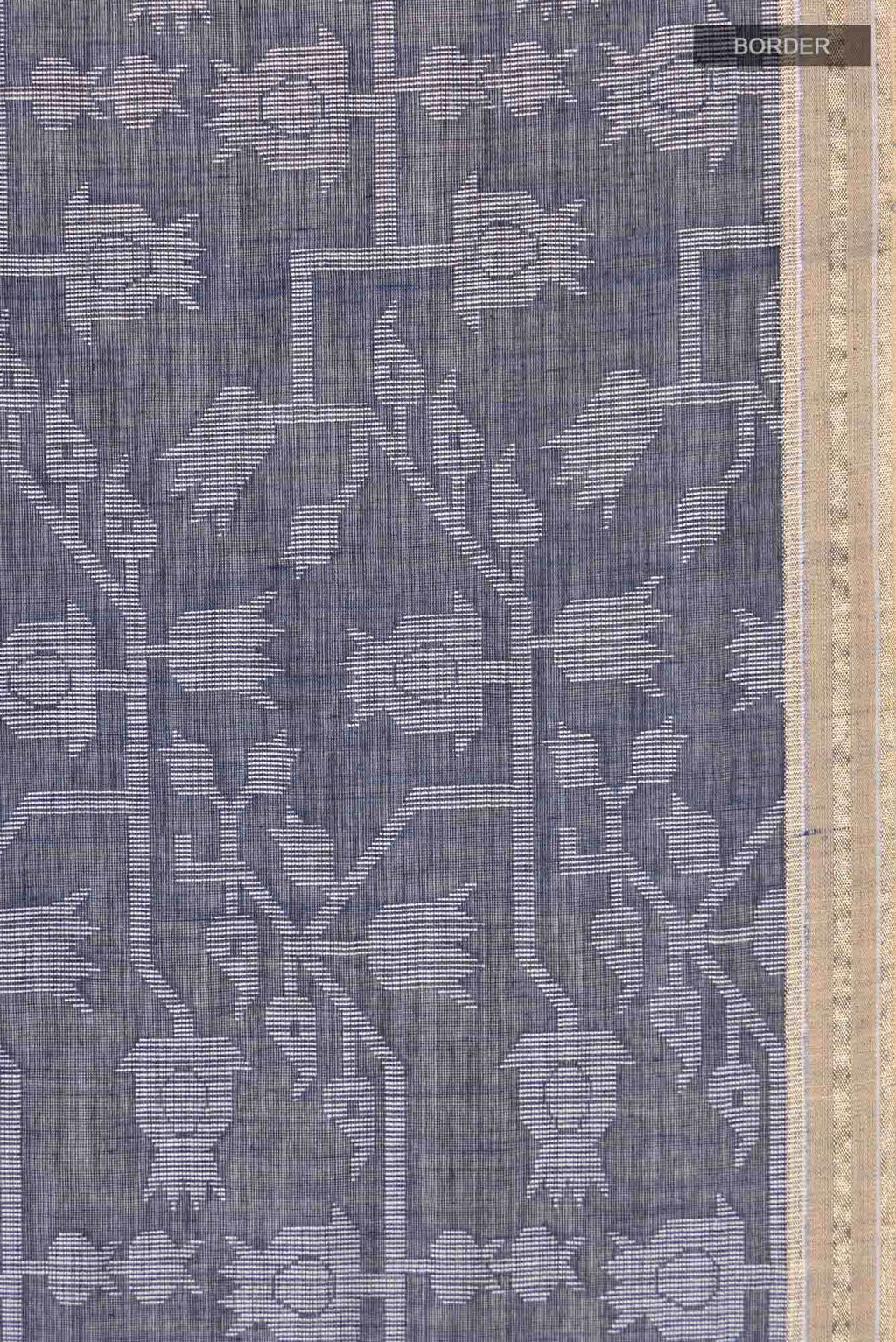 Binodini-Royal Blue Bengal Cotton saree