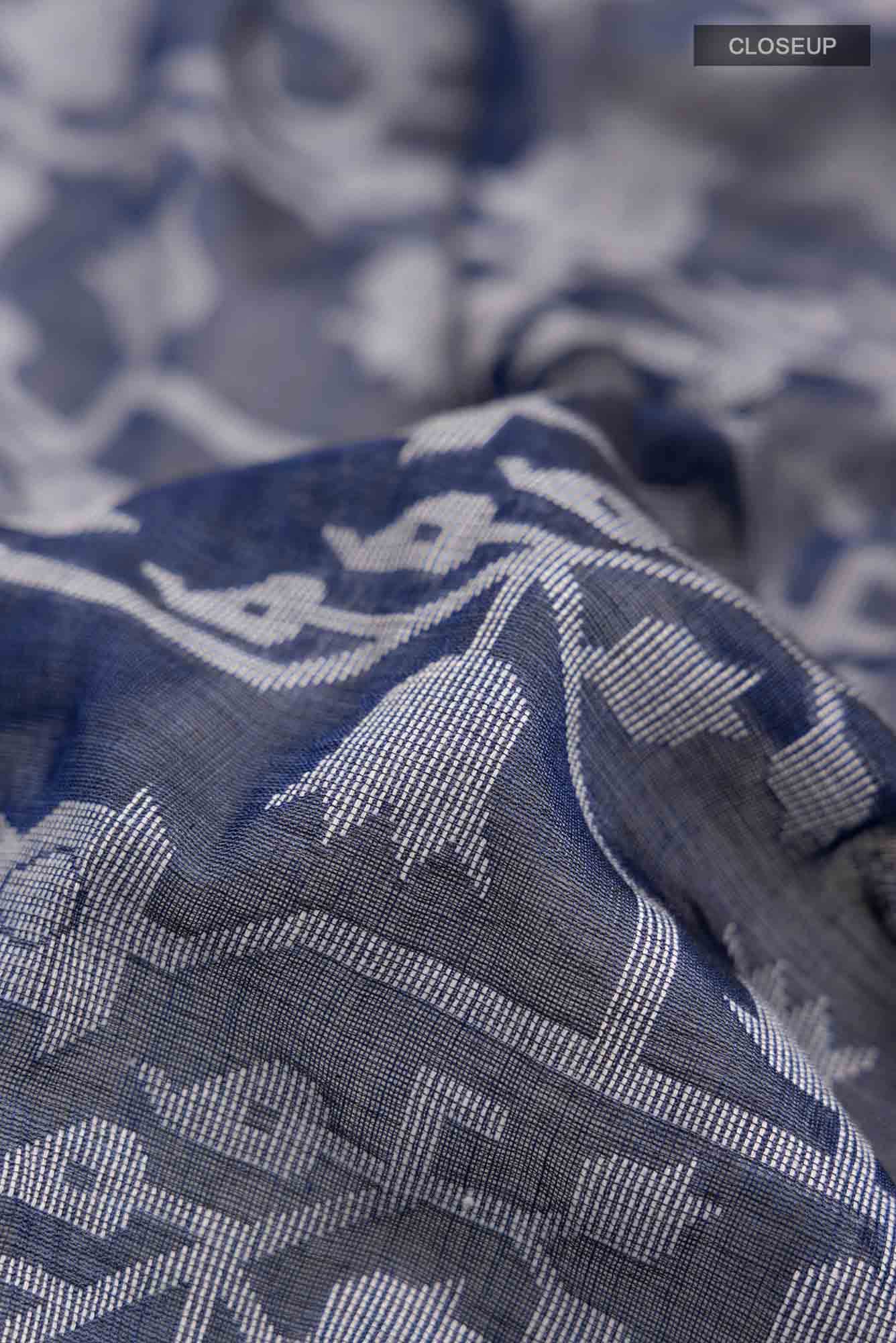 Binodini-Royal Blue Bengal Cotton saree
