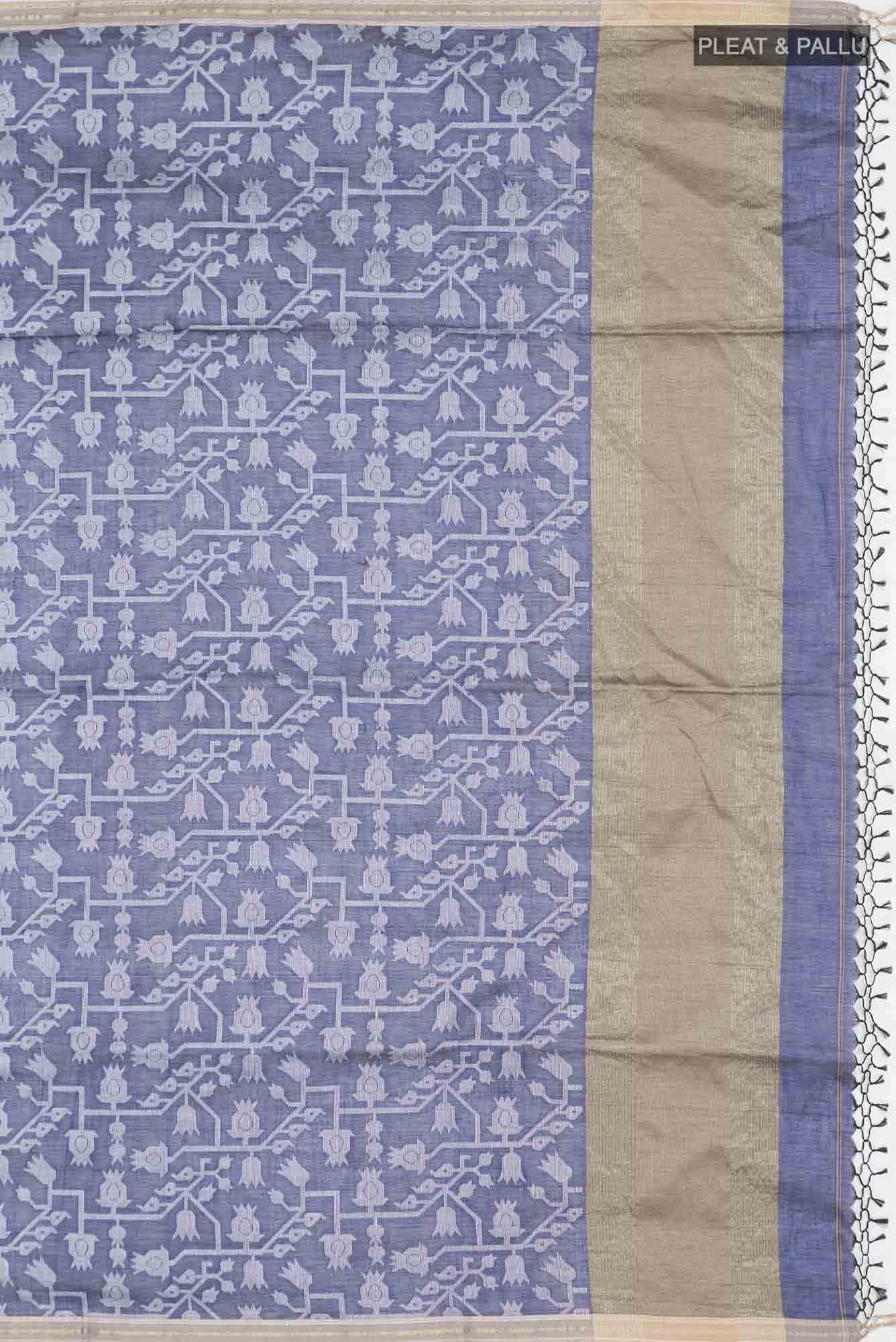 Binodini-Royal Blue Bengal Cotton saree