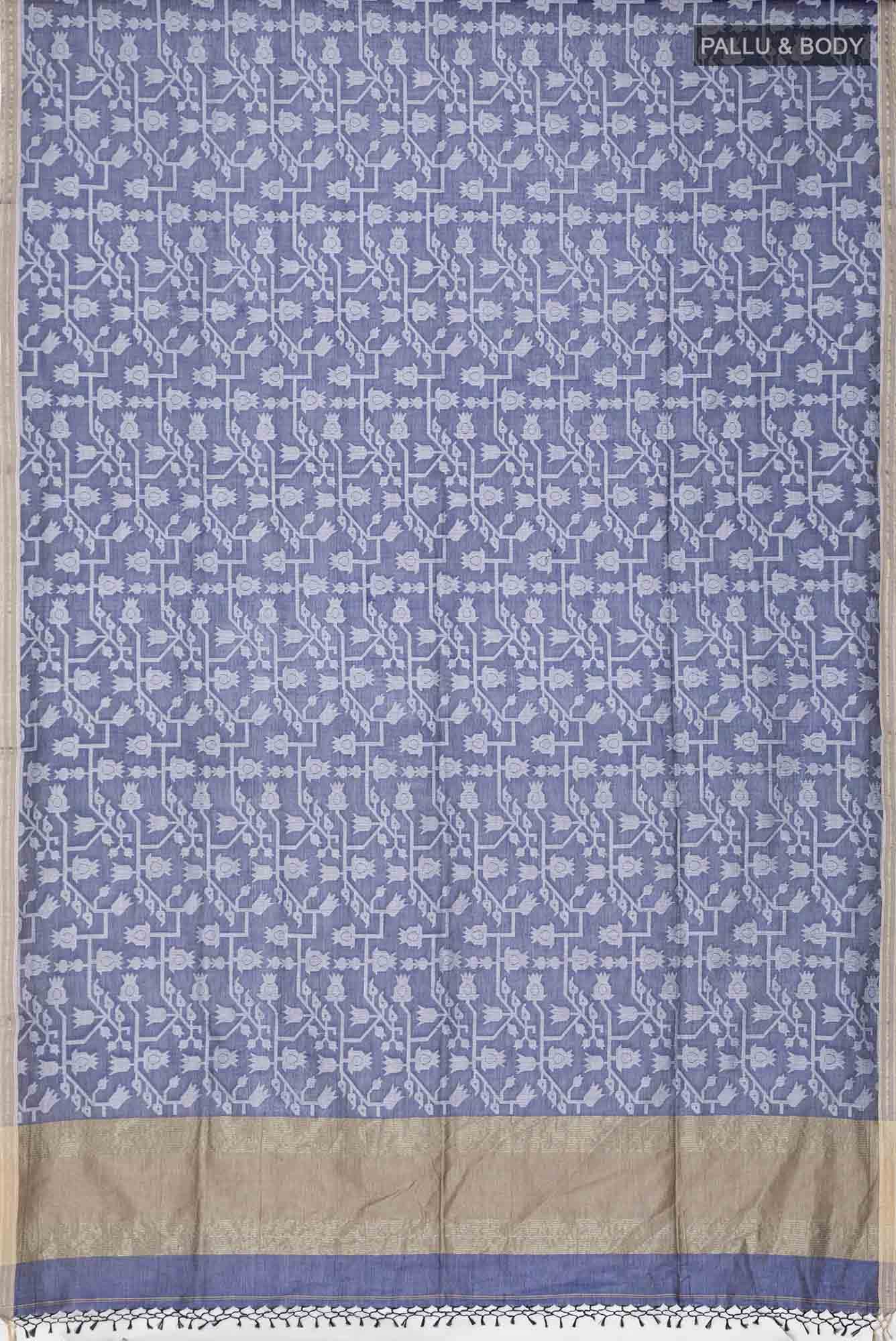 Binodini-Royal Blue Bengal Cotton saree