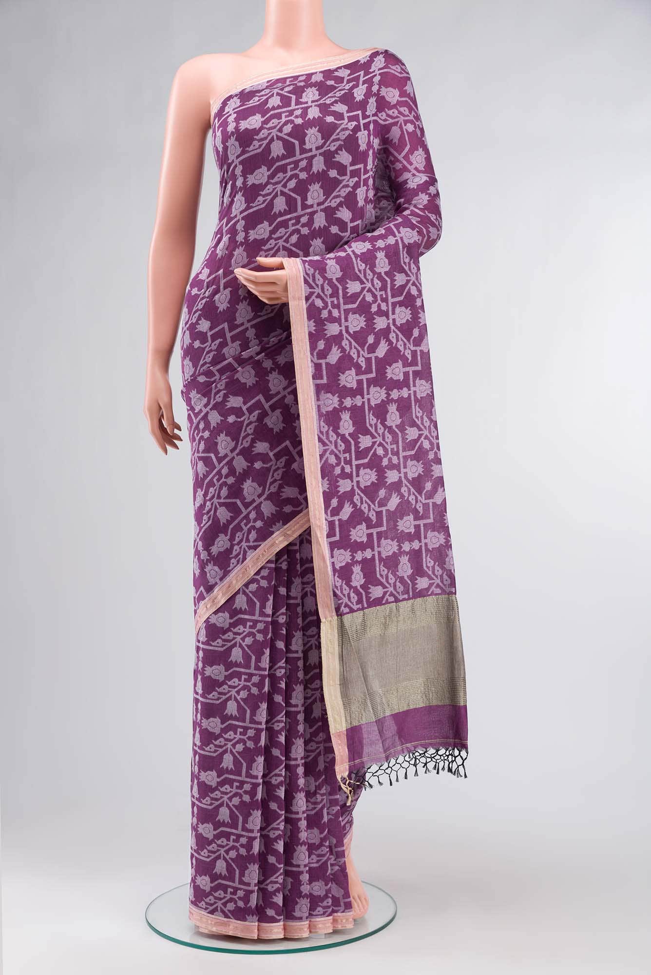 Binodini-Purple Bengal Cotton saree