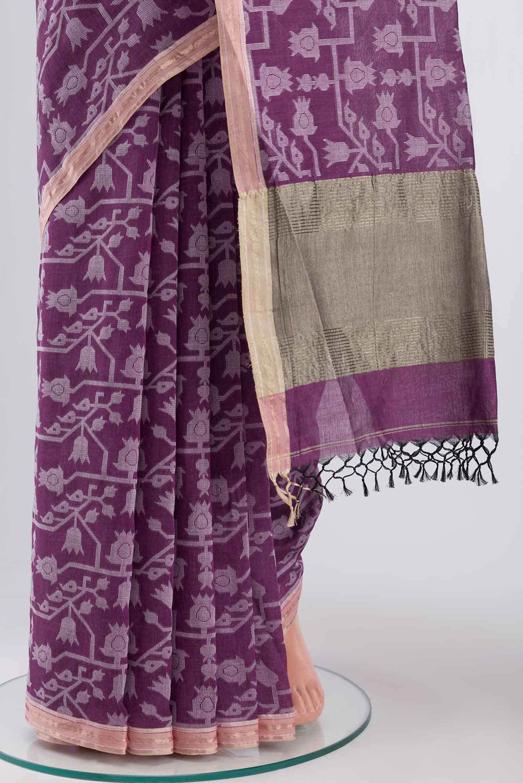 Binodini-Purple Bengal Cotton saree