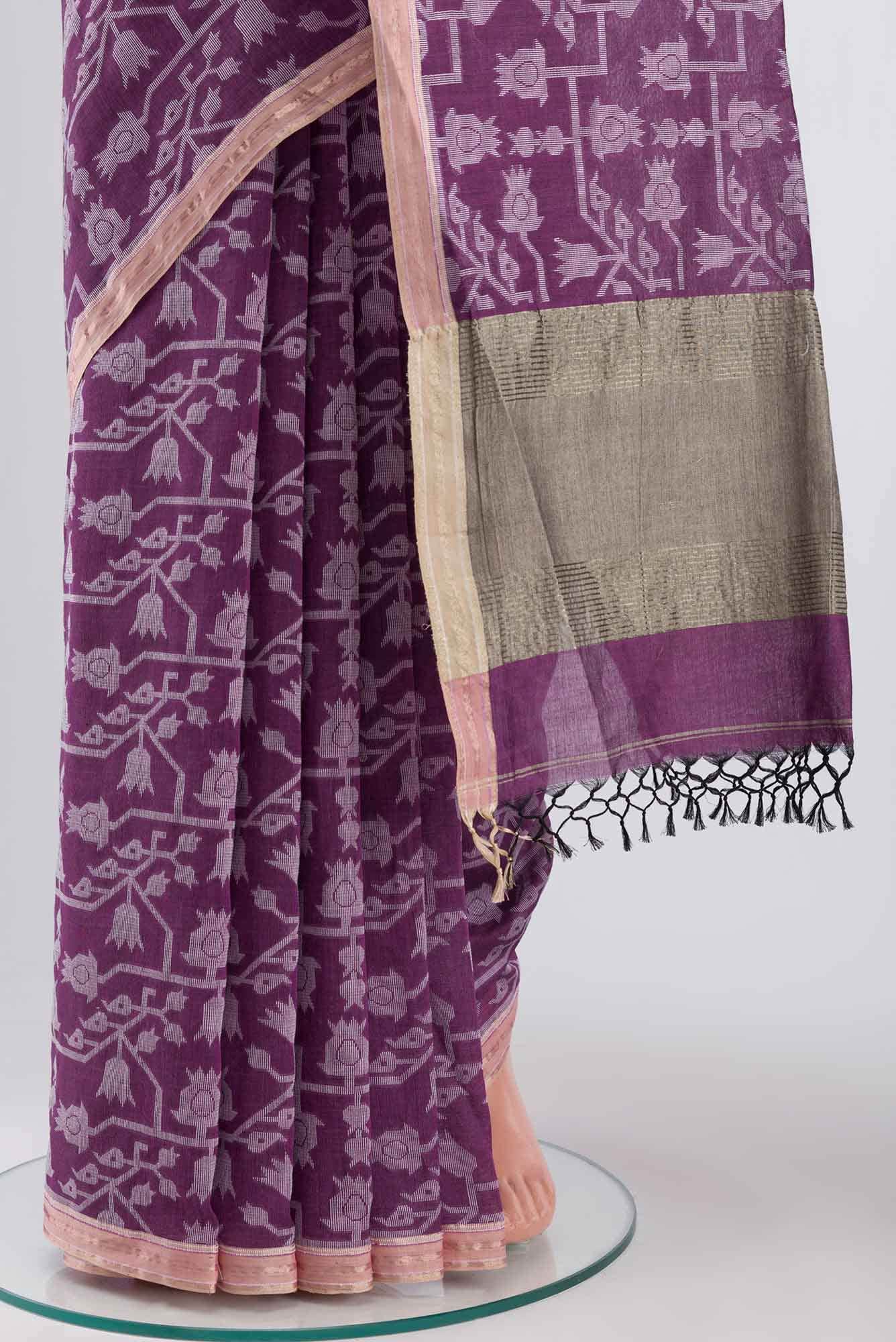 Binodini-Purple Bengal Cotton saree
