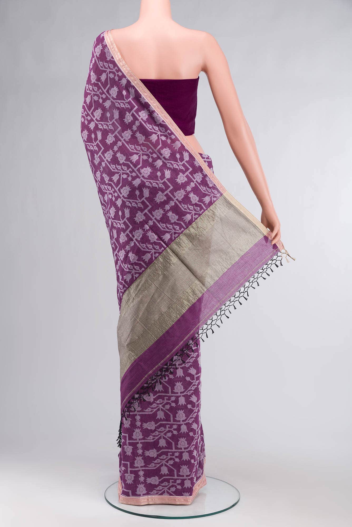 Binodini-Purple Bengal Cotton saree