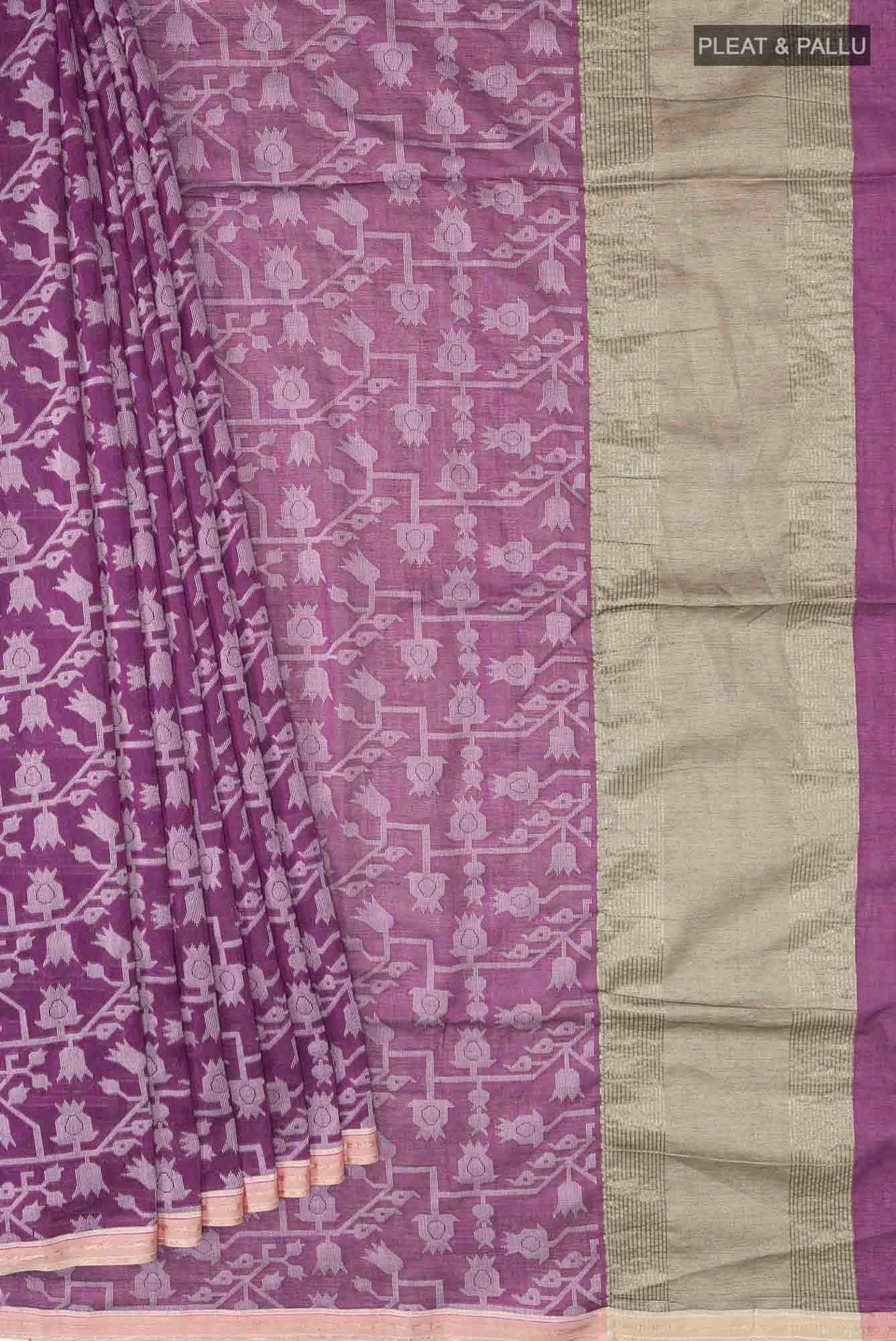 Binodini-Purple Bengal Cotton saree