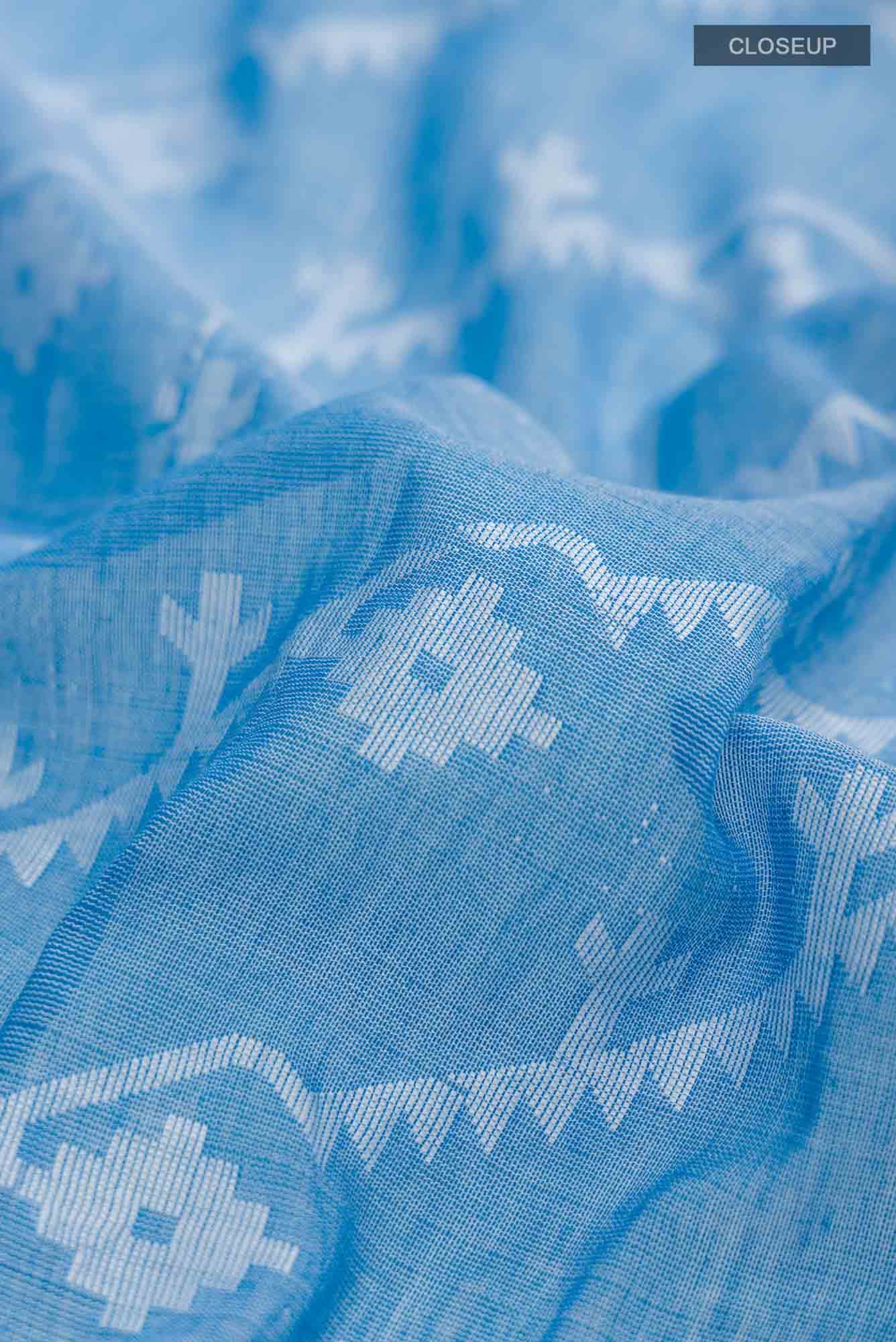 Bimala-Sky Blue Bengal Cotton saree