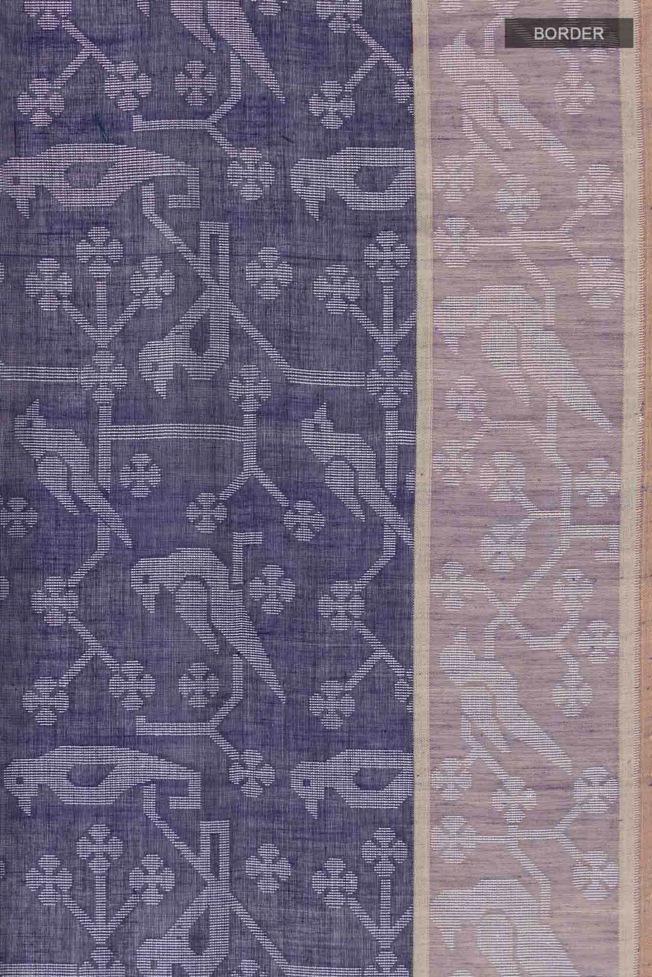 Jamini-Royal Blue Bengal Cotton saree