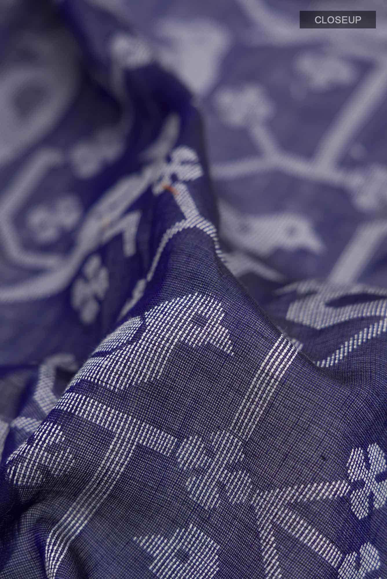Jamini-Royal Blue Bengal Cotton saree