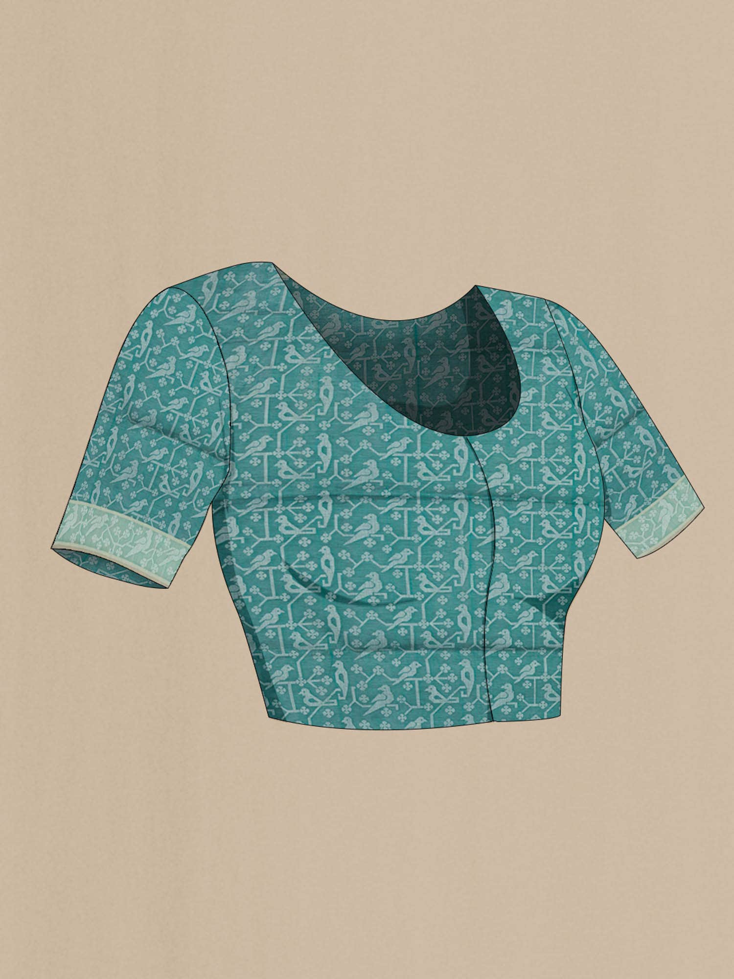 Jamini-Teal Green Bengal Cotton saree