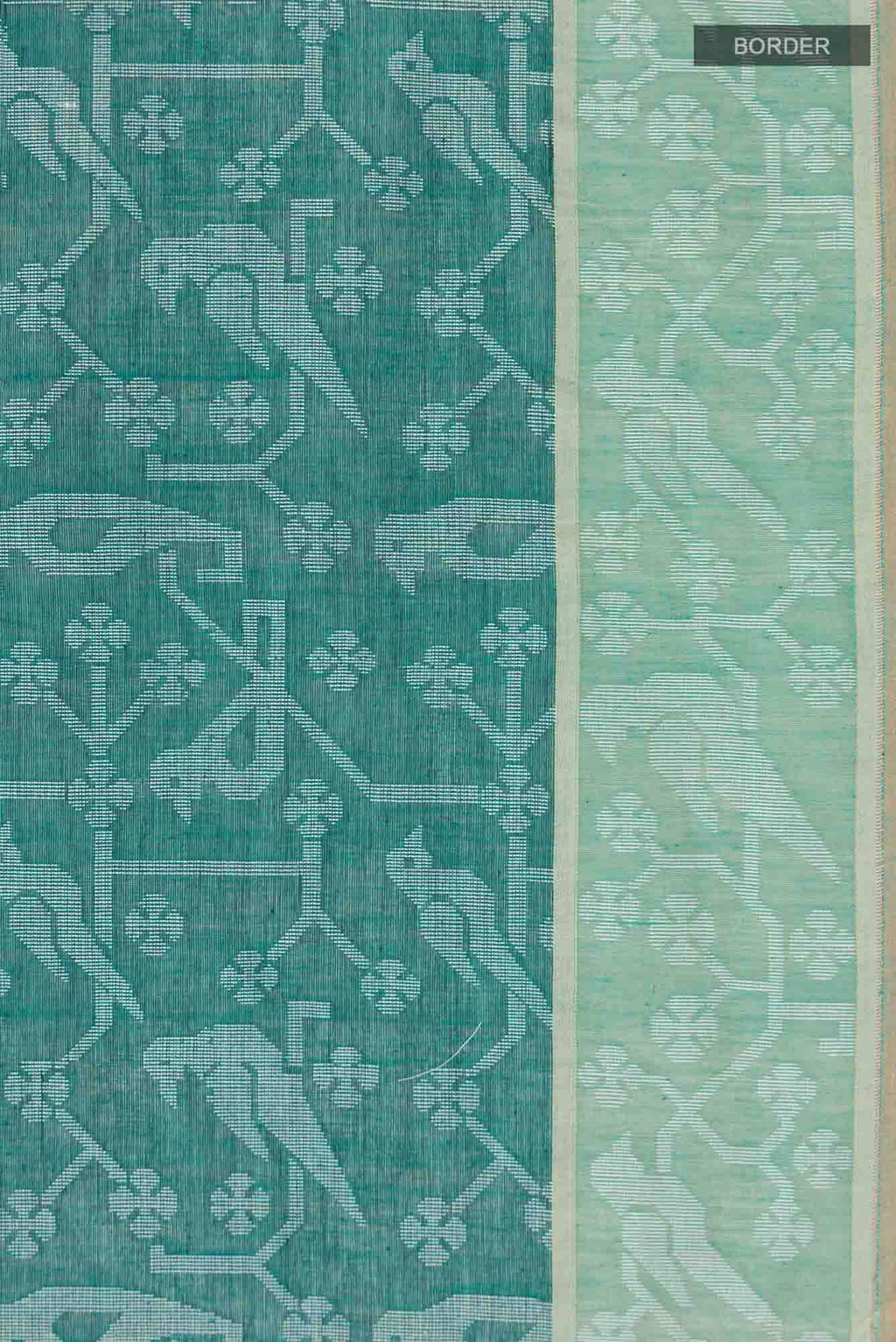 Jamini-Teal Green Bengal Cotton saree