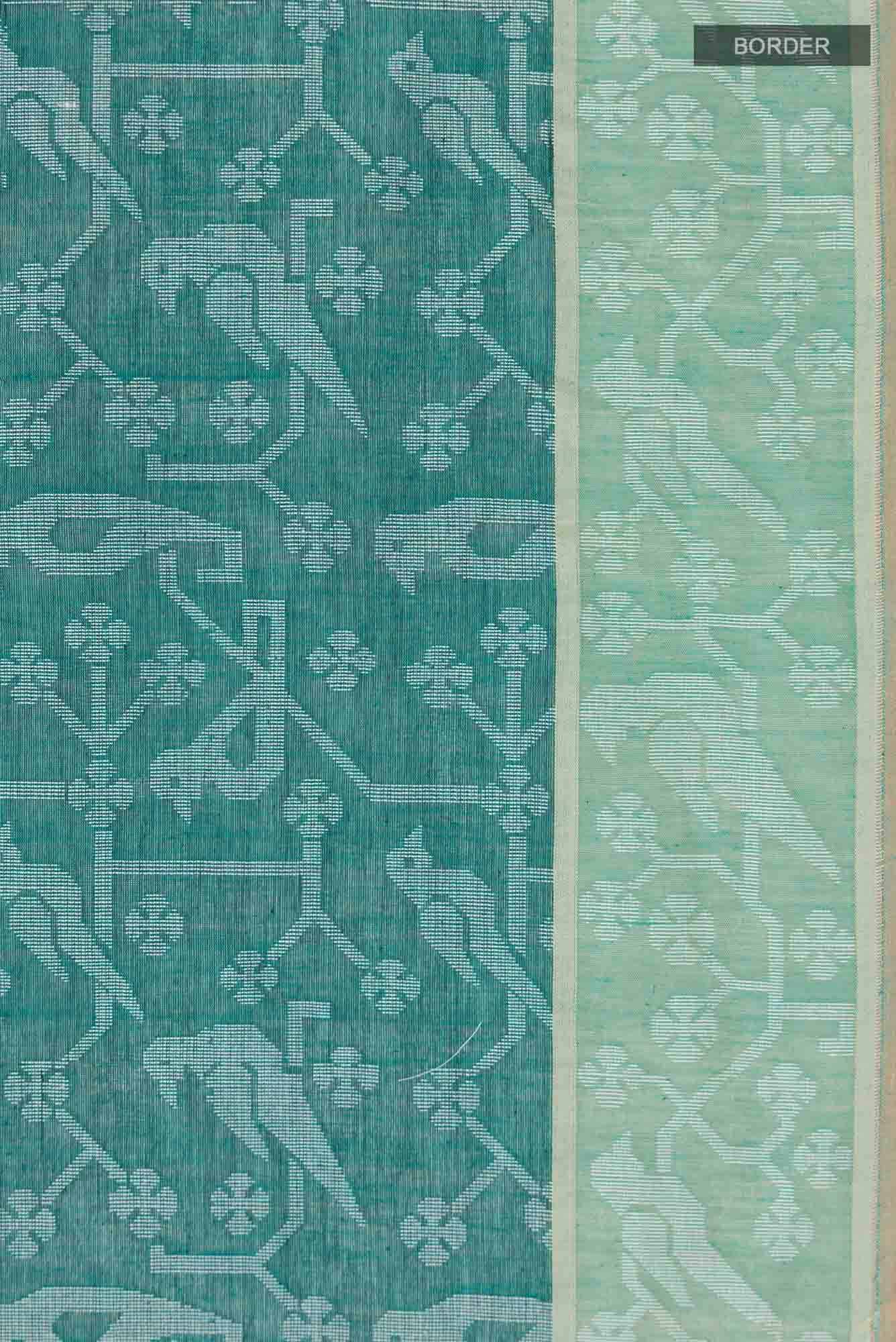 Jamini-Teal Green Bengal Cotton saree