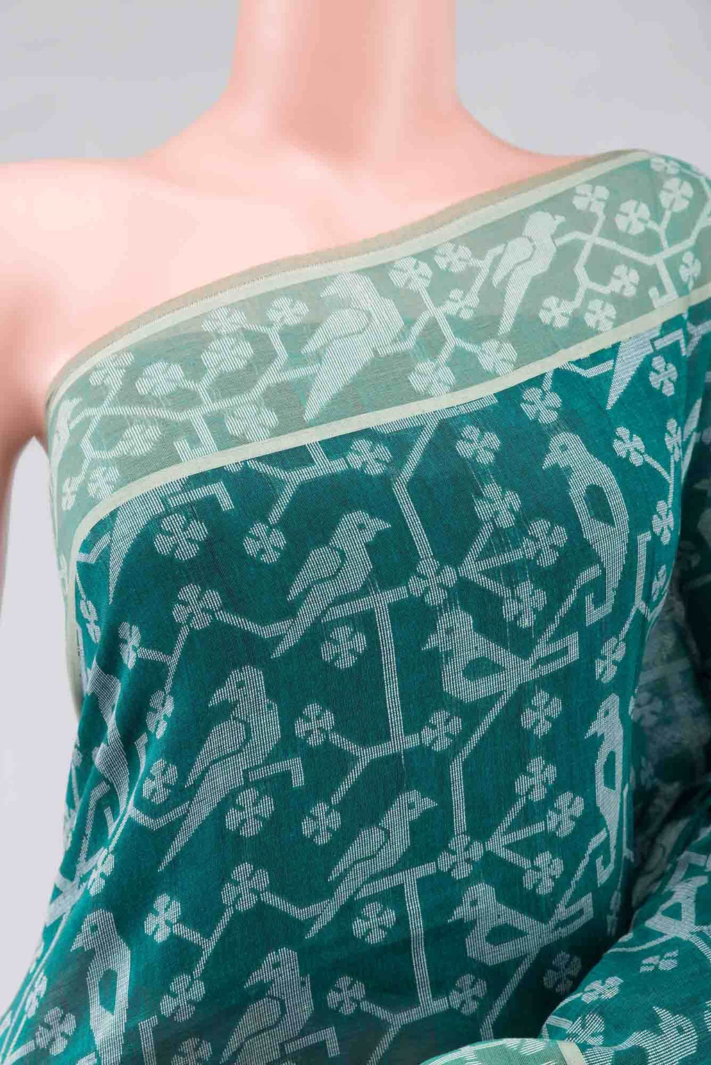 Jamini-Teal Green Bengal Cotton saree