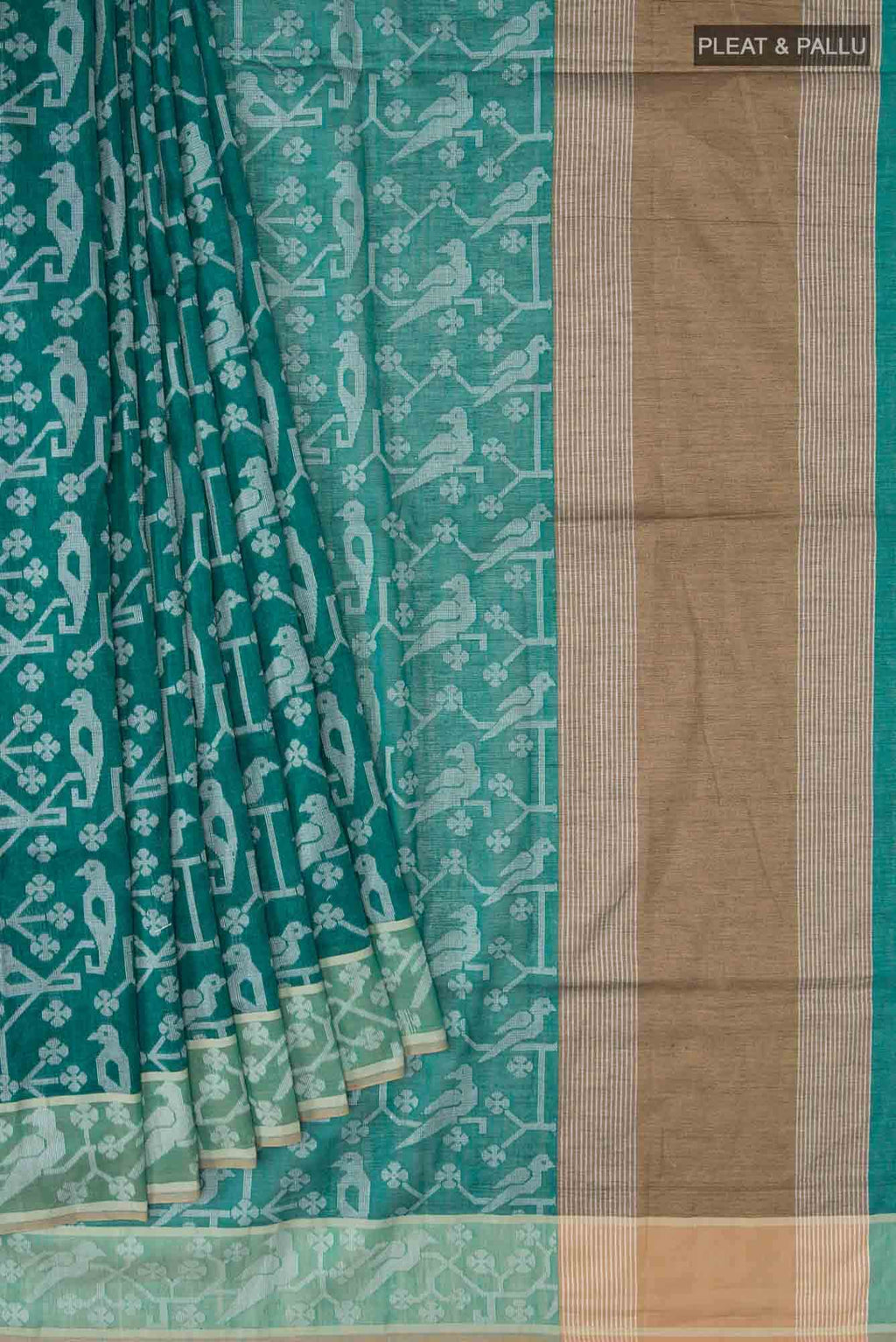 Jamini-Teal Green Bengal Cotton saree