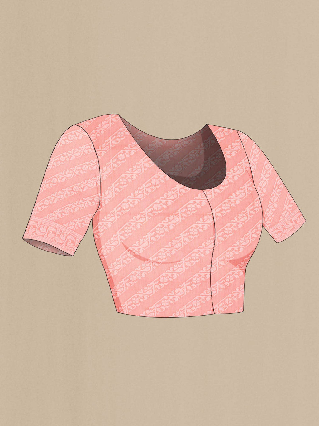 Hansika-Peach Bengal Cotton saree