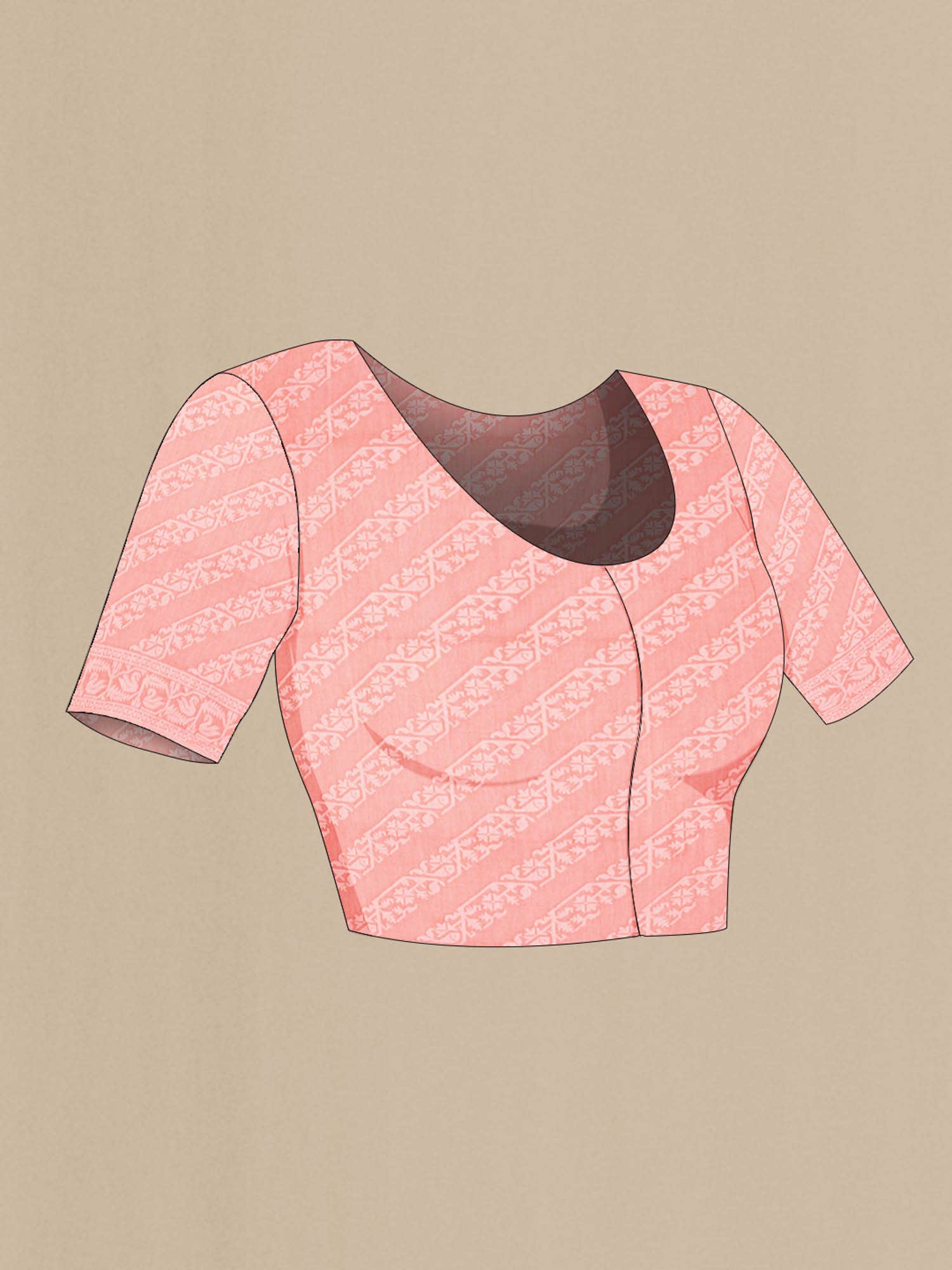 Hansika-Peach Bengal Cotton saree