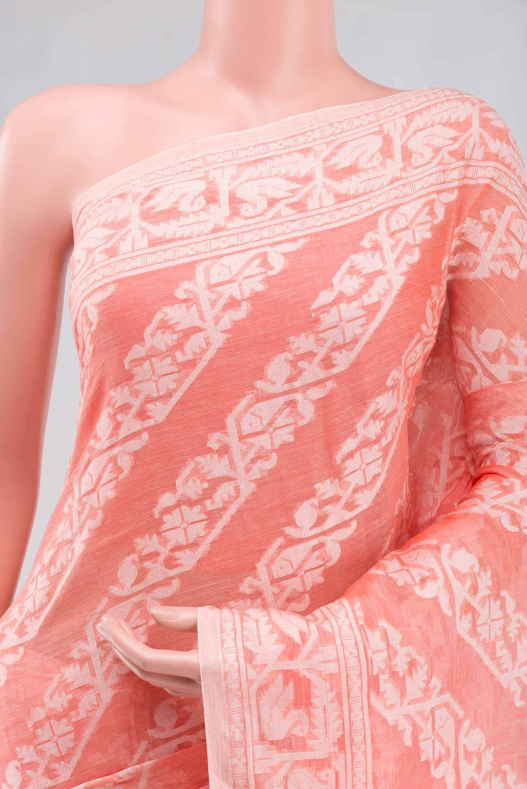 Hansika-Peach Bengal Cotton saree