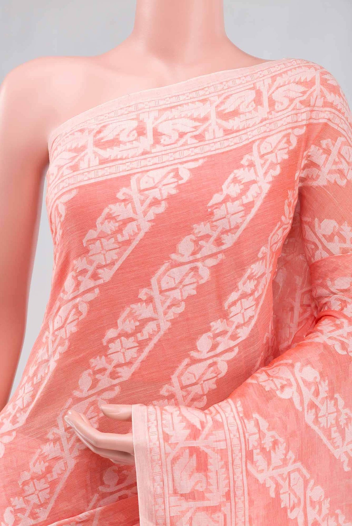 Hansika-Peach Bengal Cotton saree