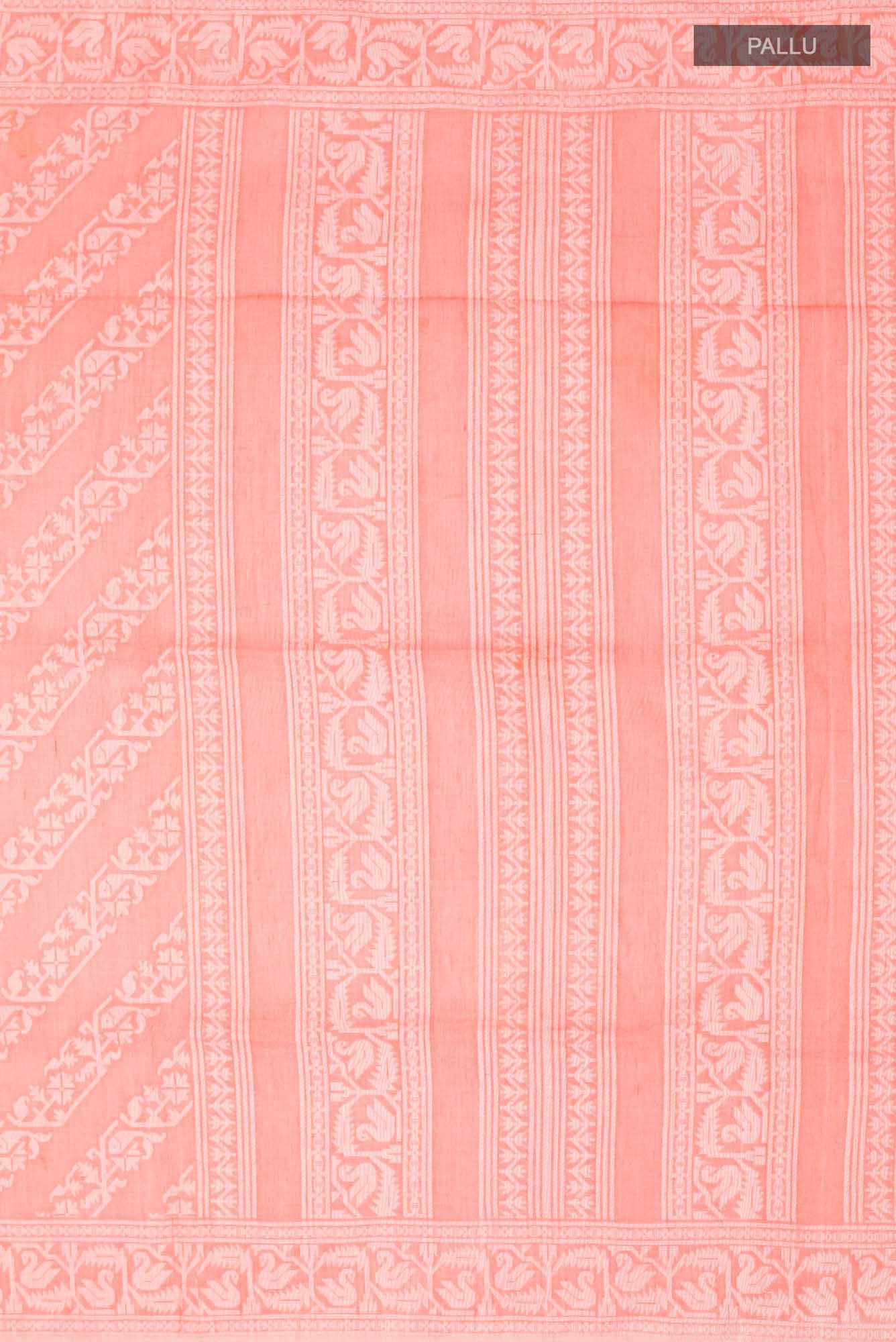 Hansika-Peach Bengal Cotton saree