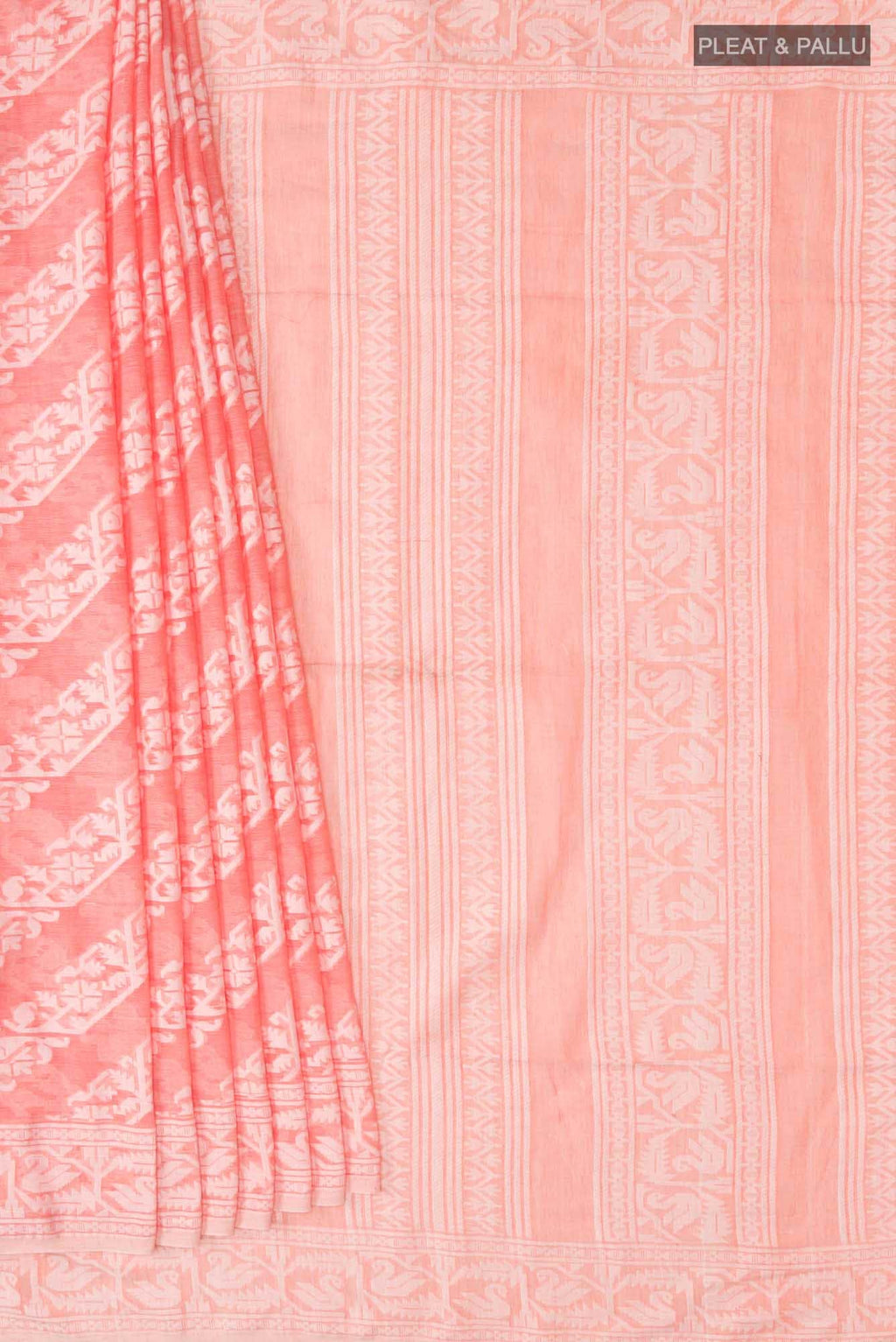 Hansika-Peach Bengal Cotton saree