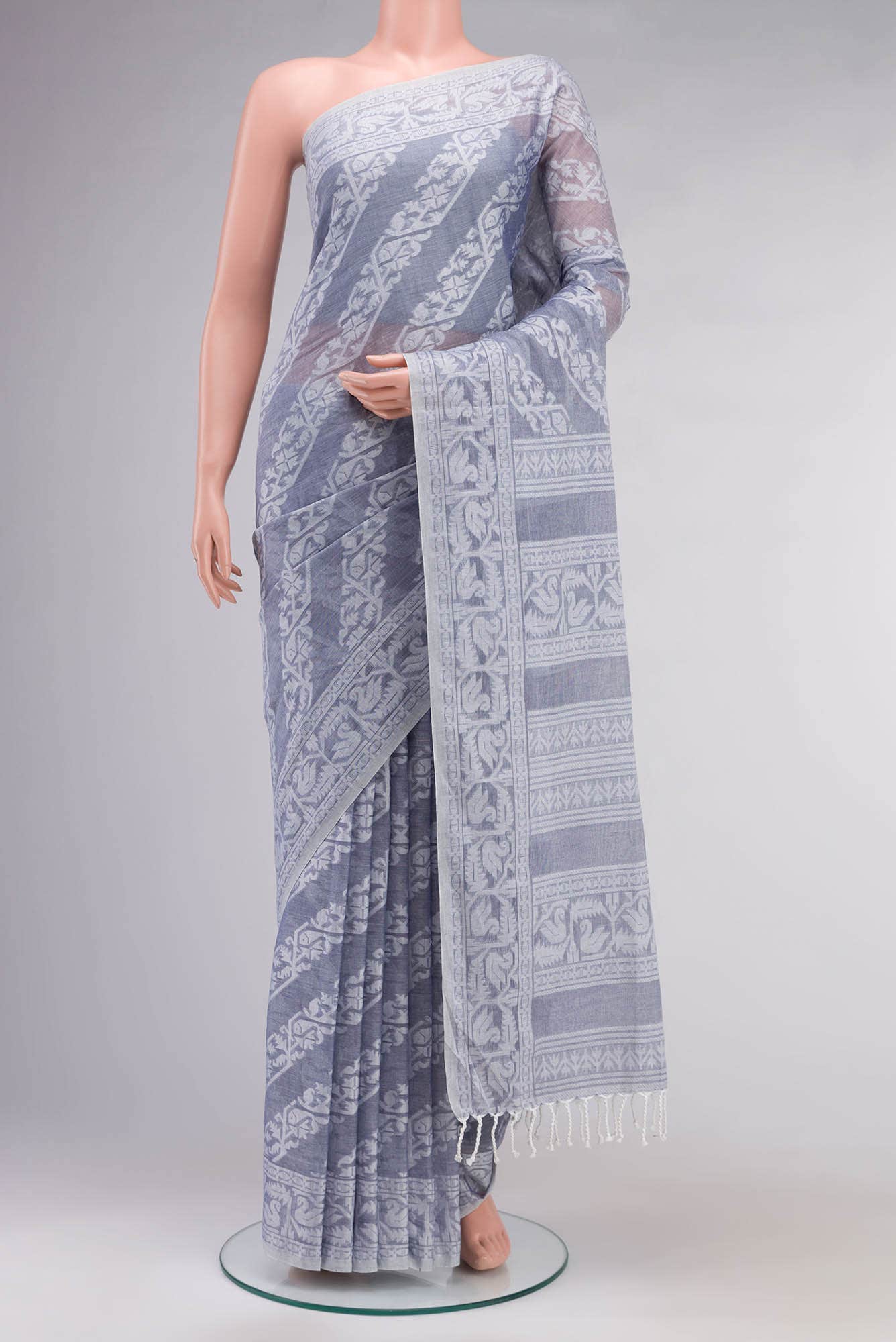 Hansika-Grey Bengal Cotton saree