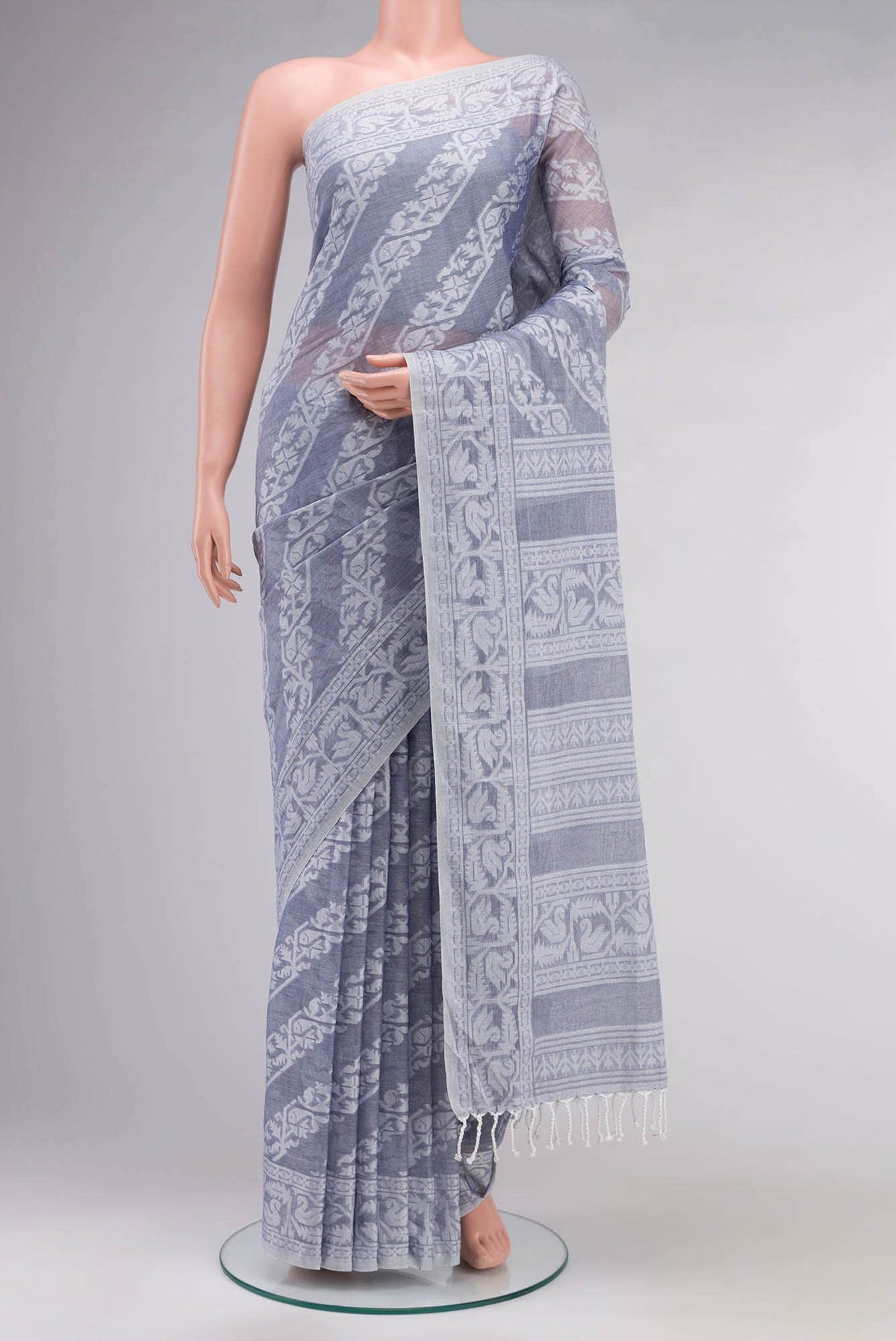 Hansika-Grey Bengal Cotton saree