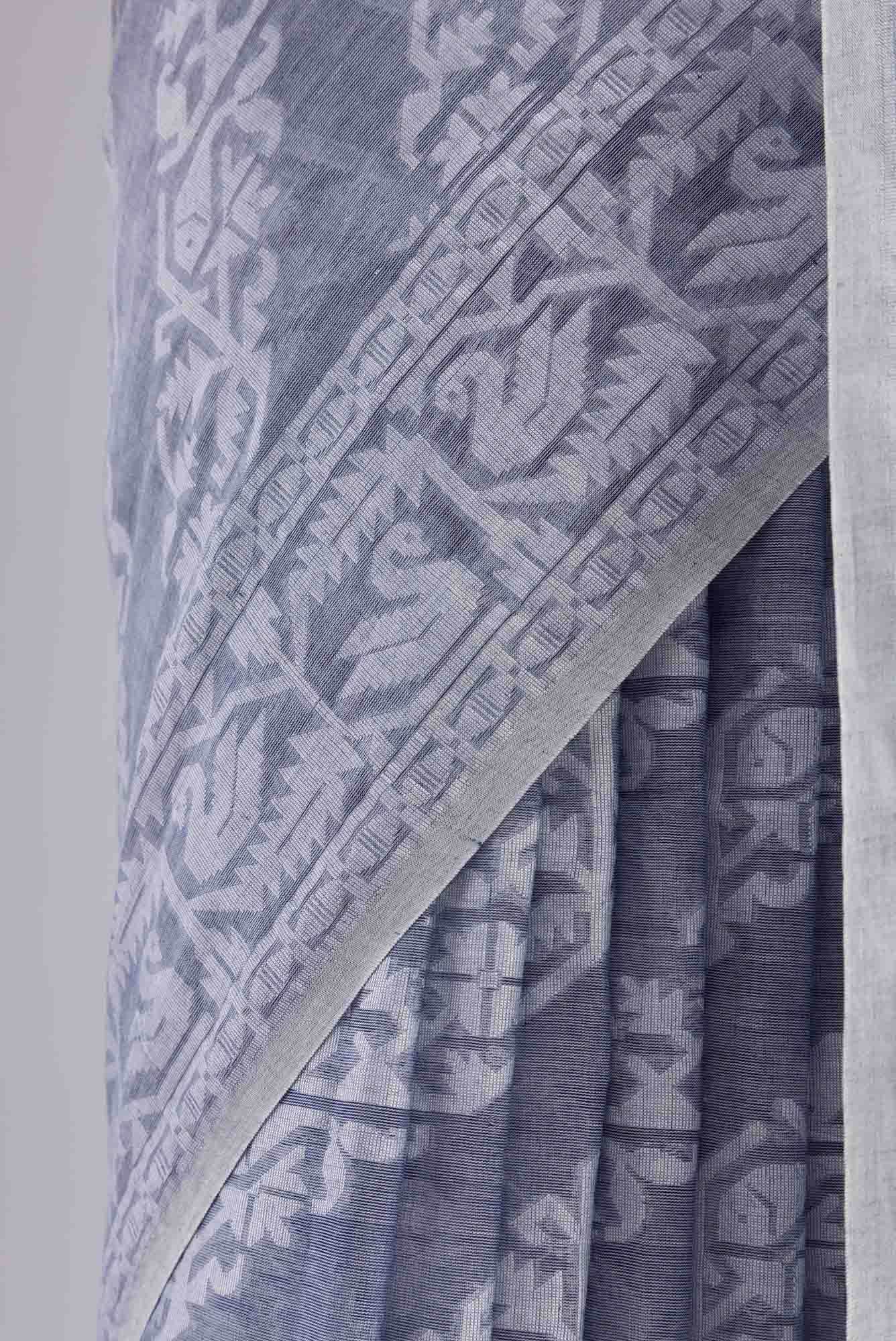 Hansika-Grey Bengal Cotton saree