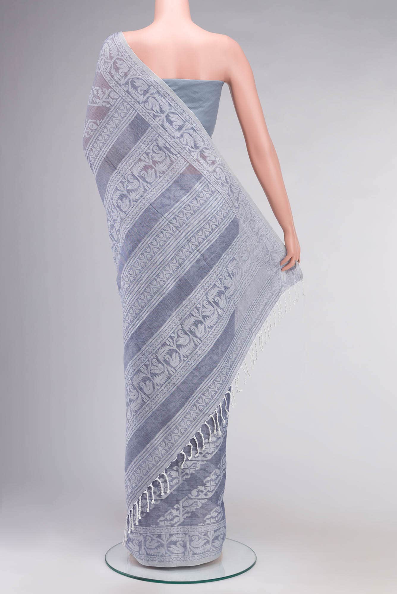 Hansika-Grey Bengal Cotton saree