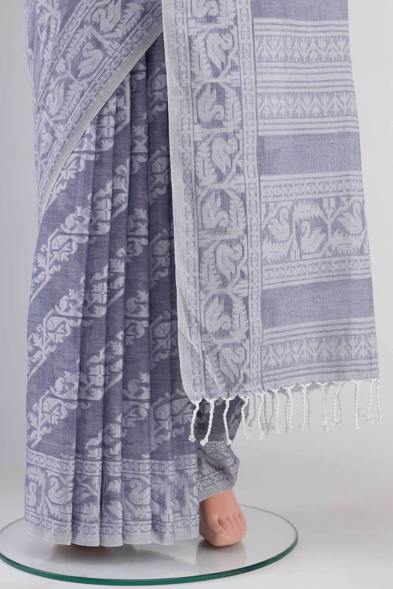 Hansika-Grey Bengal Cotton saree
