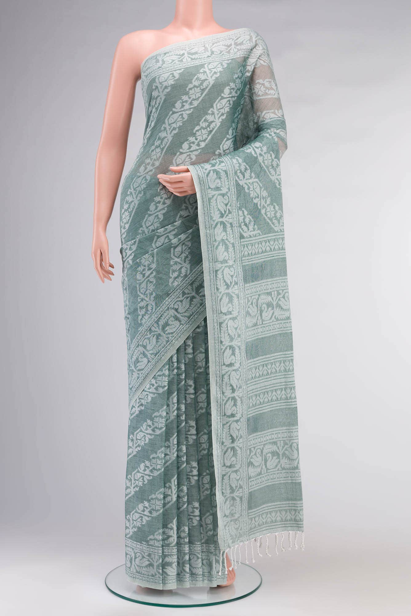 Hansika-Sage Green Bengal Cotton saree