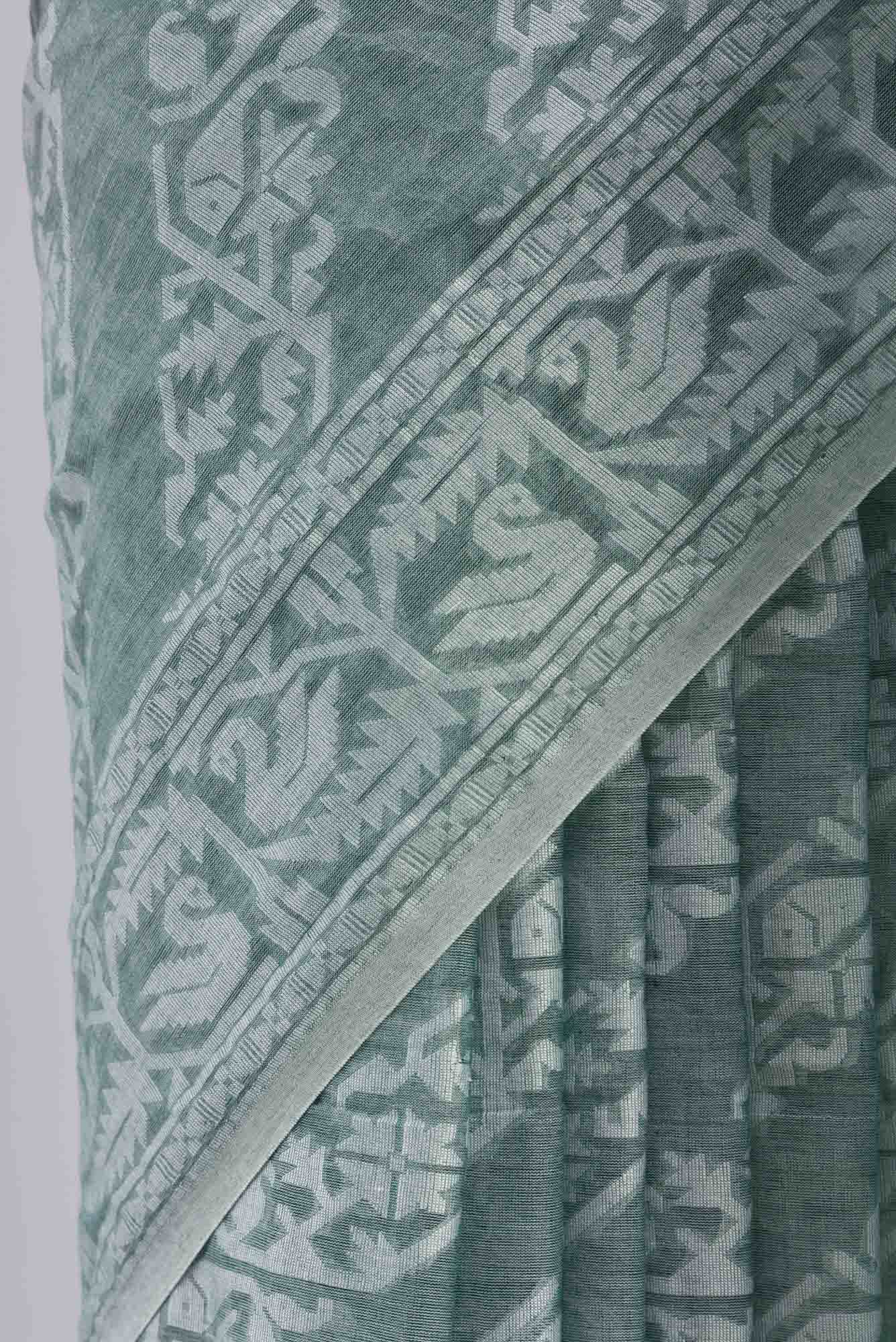Hansika-Sage Green Bengal Cotton saree